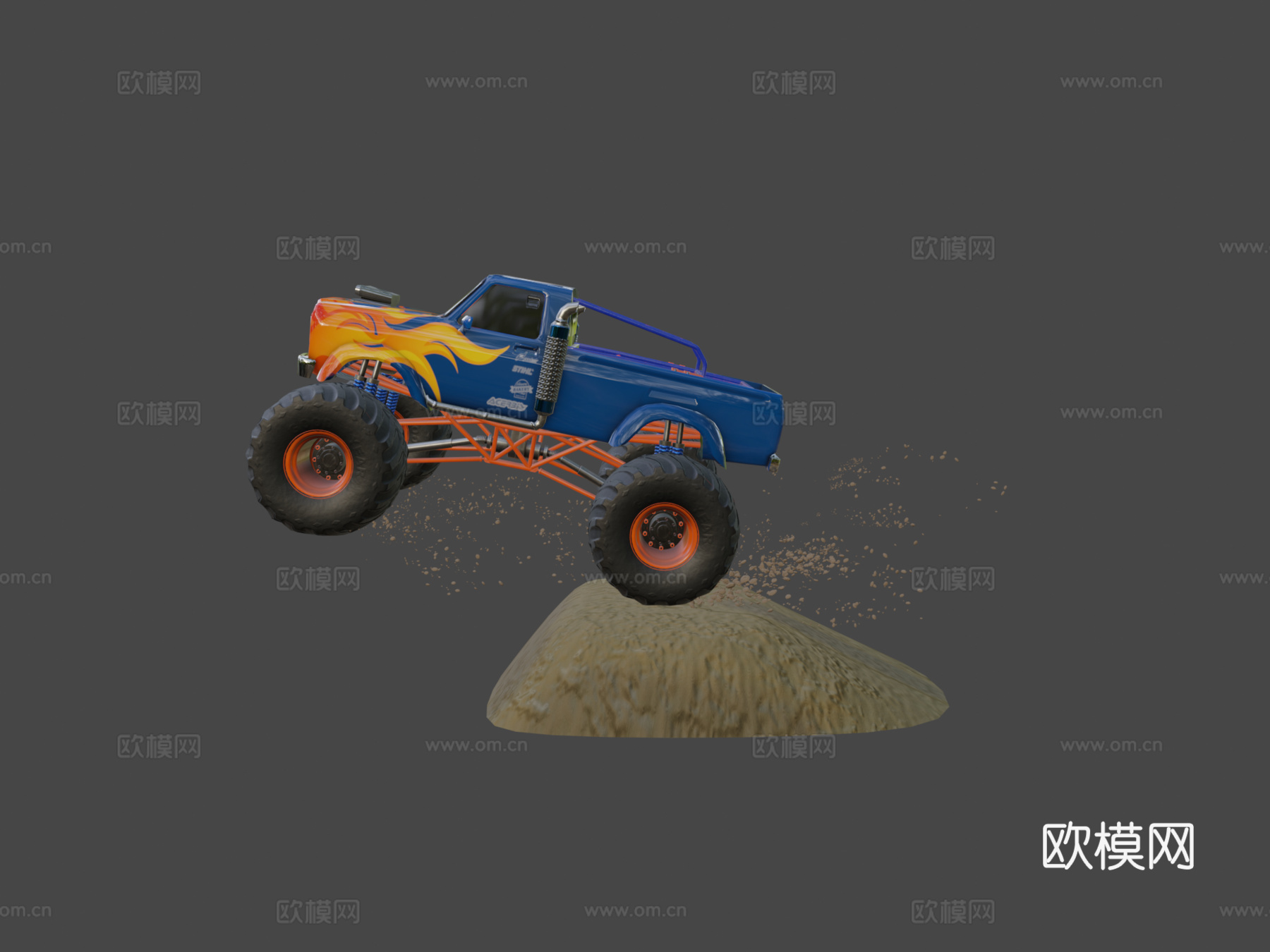 火焰中的怪物卡车su模型