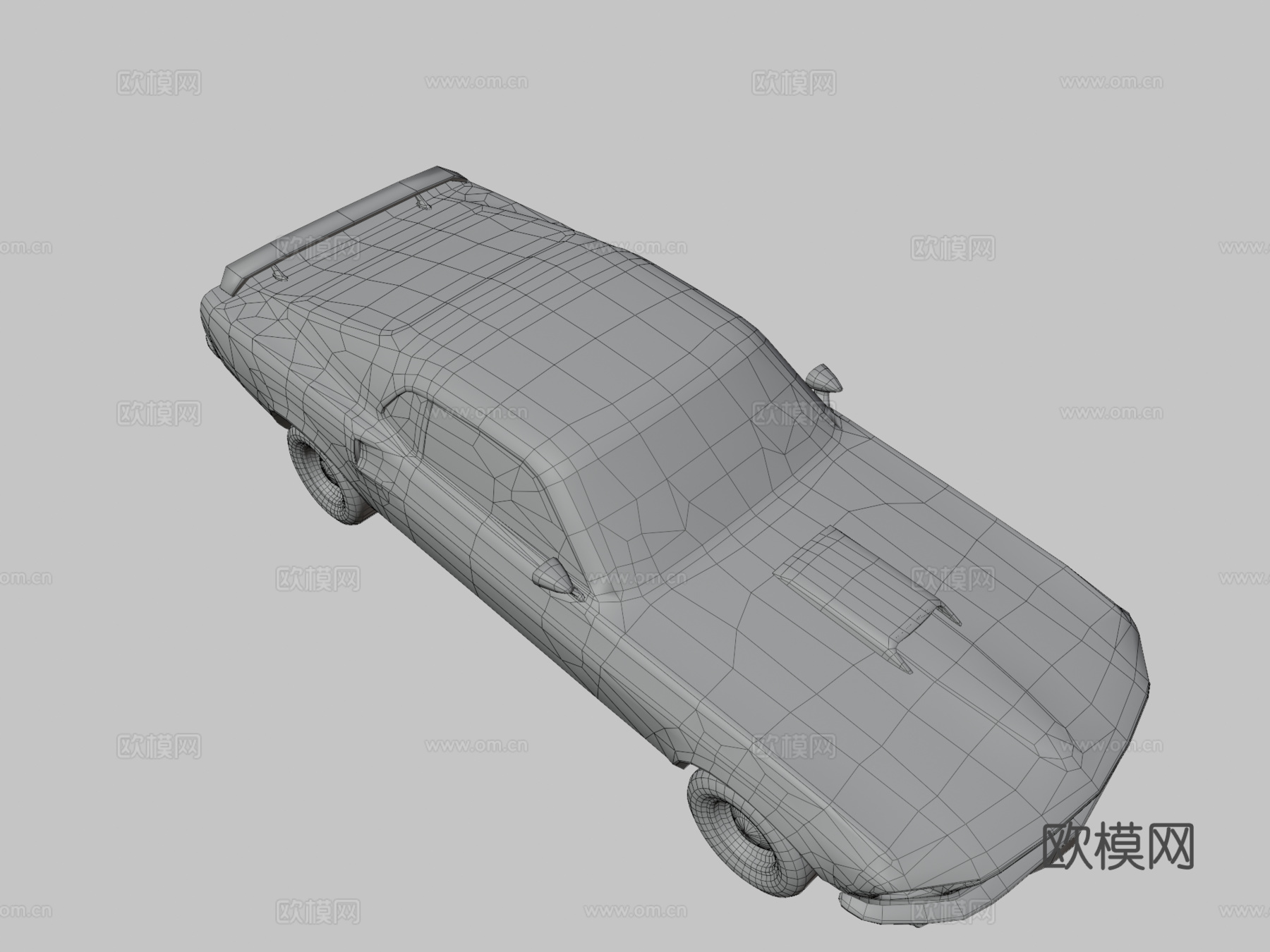 低多边形汽车 - 福特野马 Mach 1 351 1969su模型