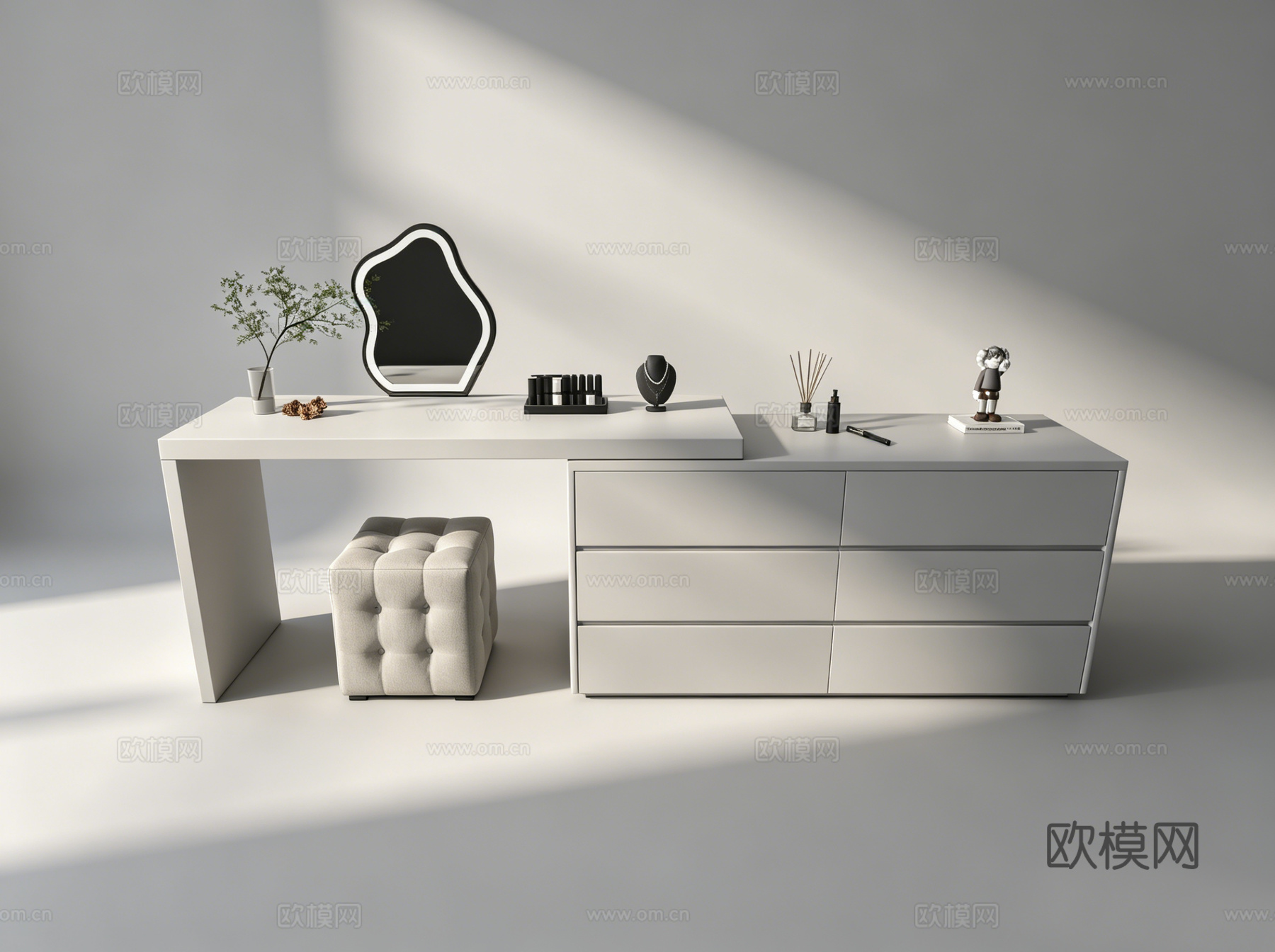 现代梳妆台su模型