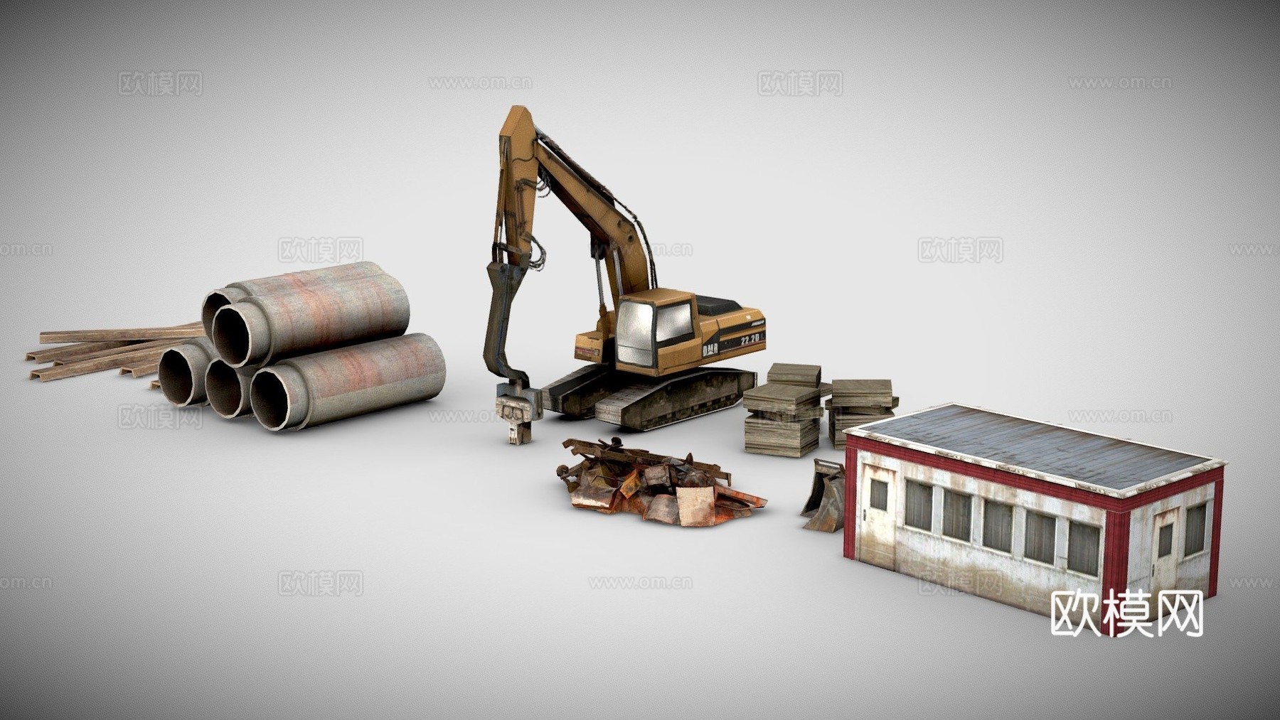 低多边形建筑资产su模型