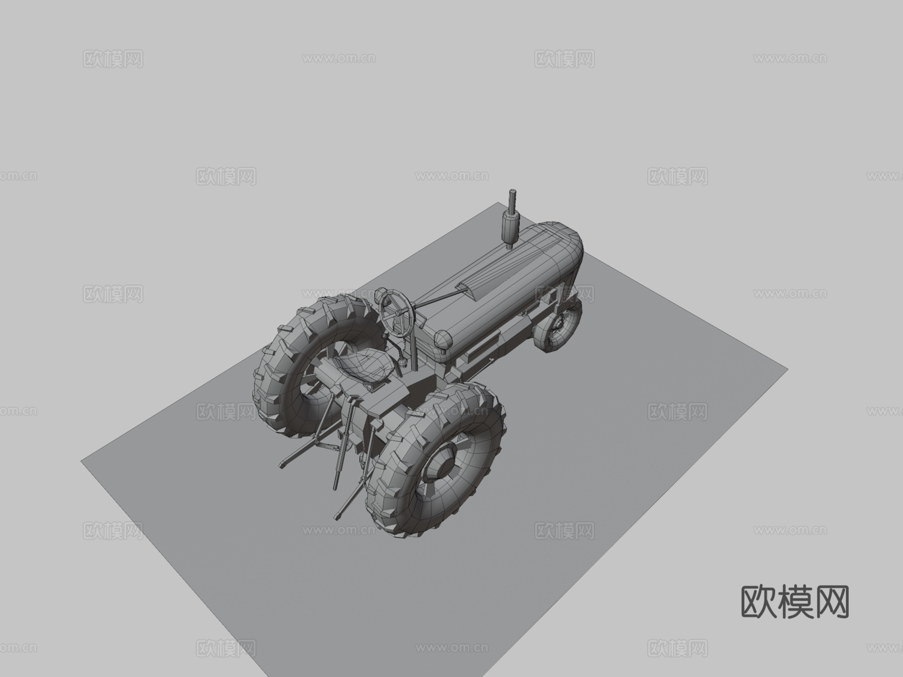 旧生锈拖拉机su模型