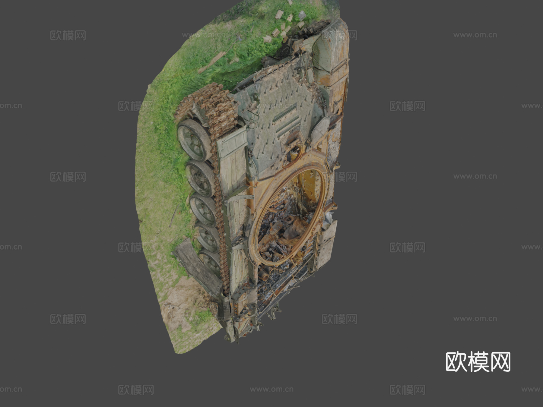 被摧毁的俄罗斯坦克su模型