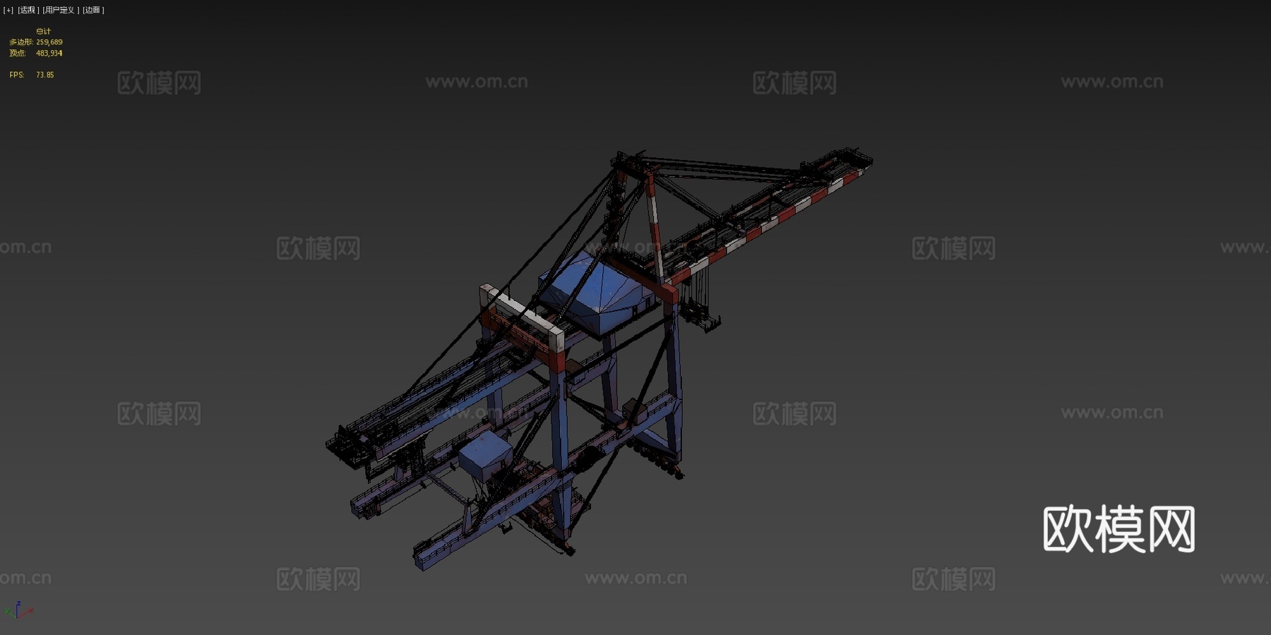 大型港口起重机su模型