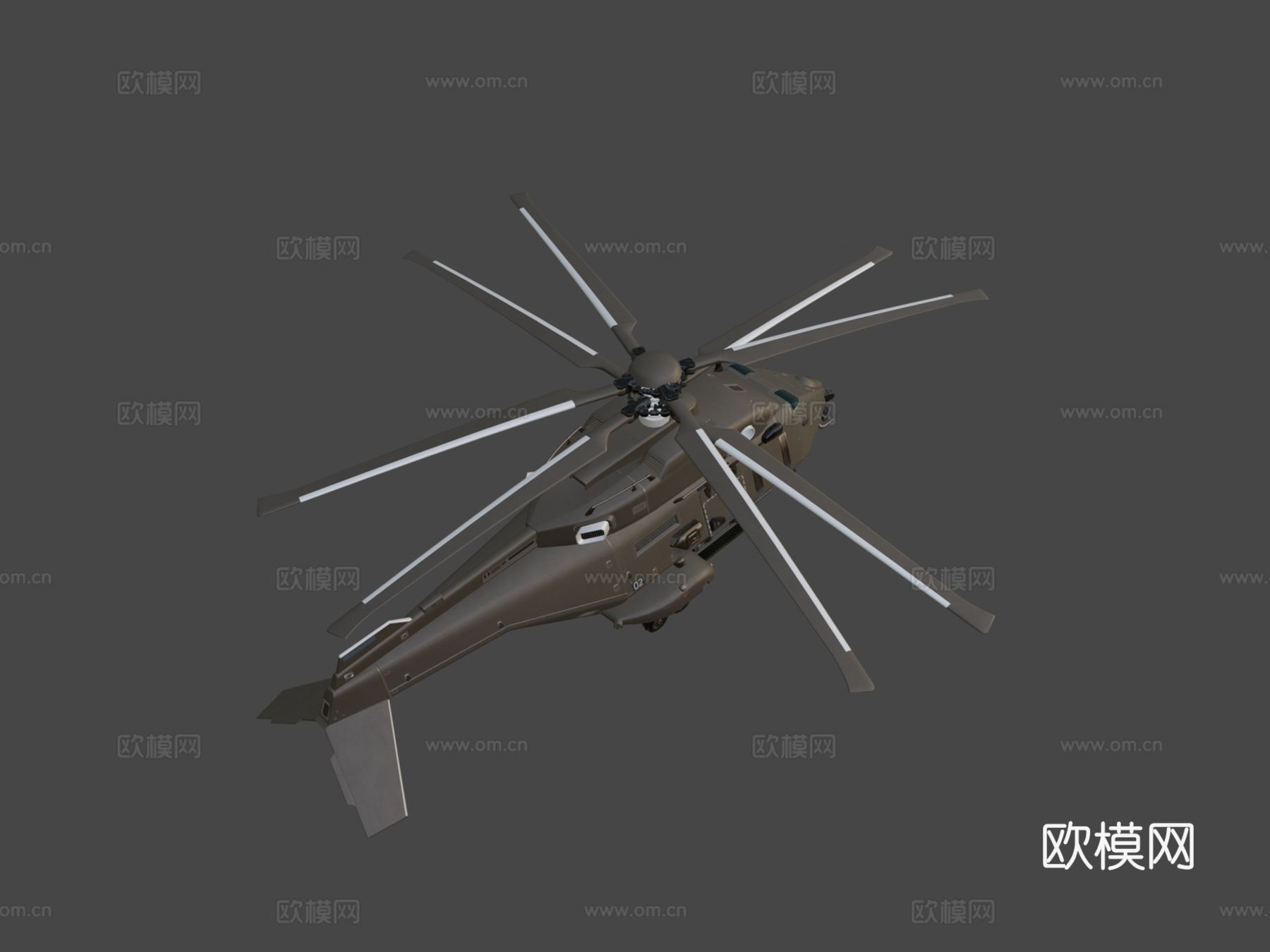 重型攻击无人机直升机su模型