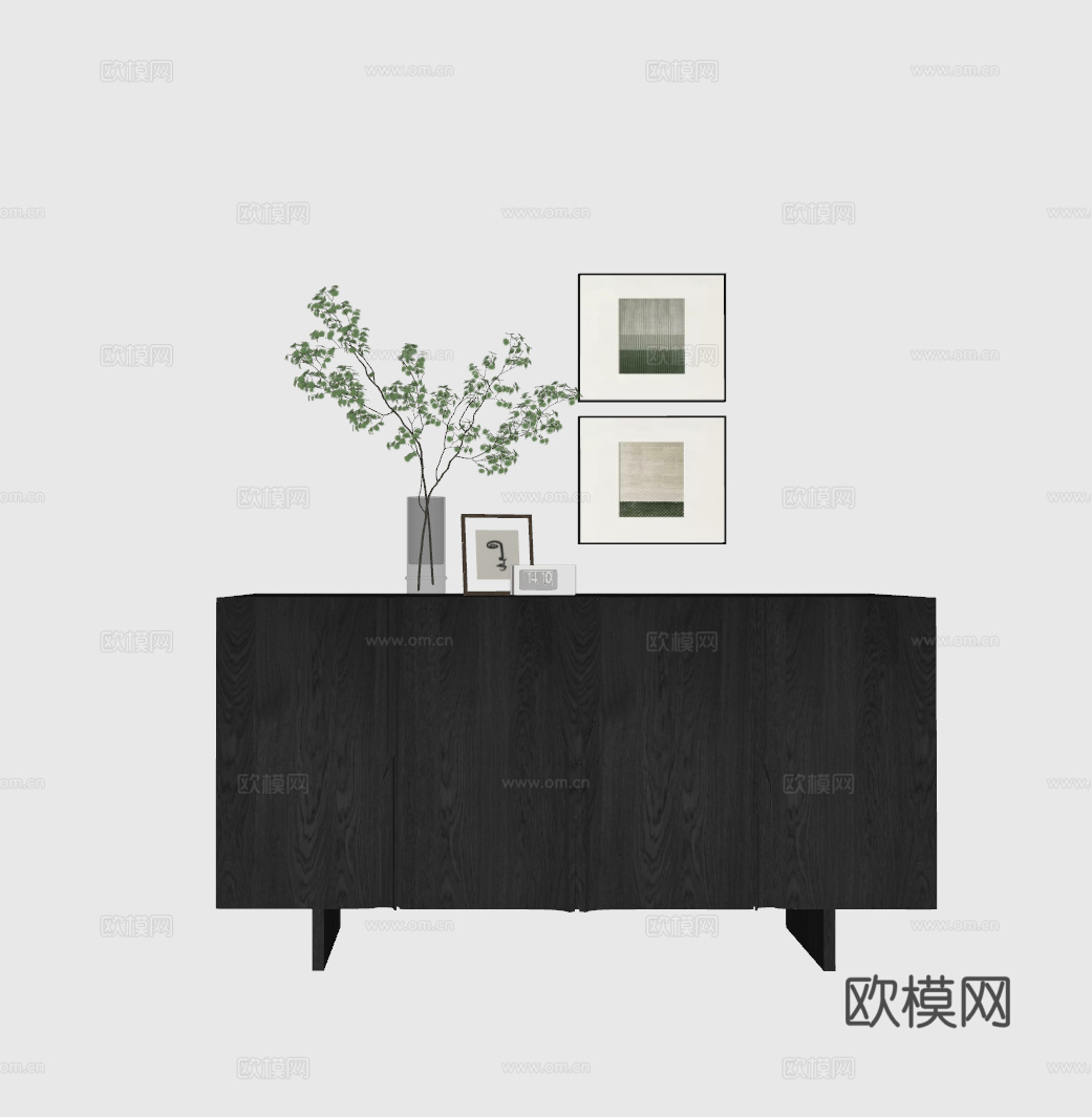 现代装饰柜su模型