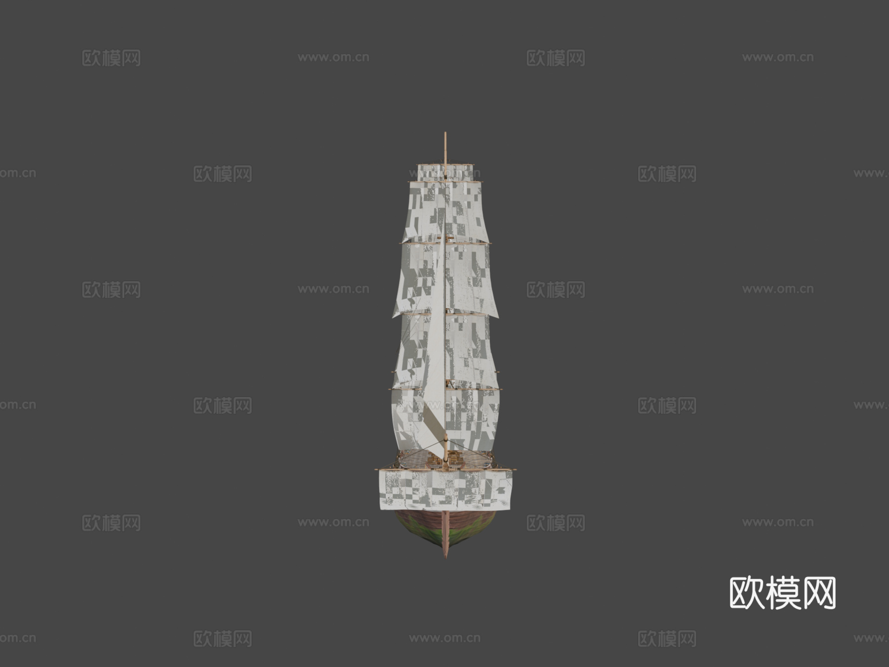 线列战舰 80 门炮su模型