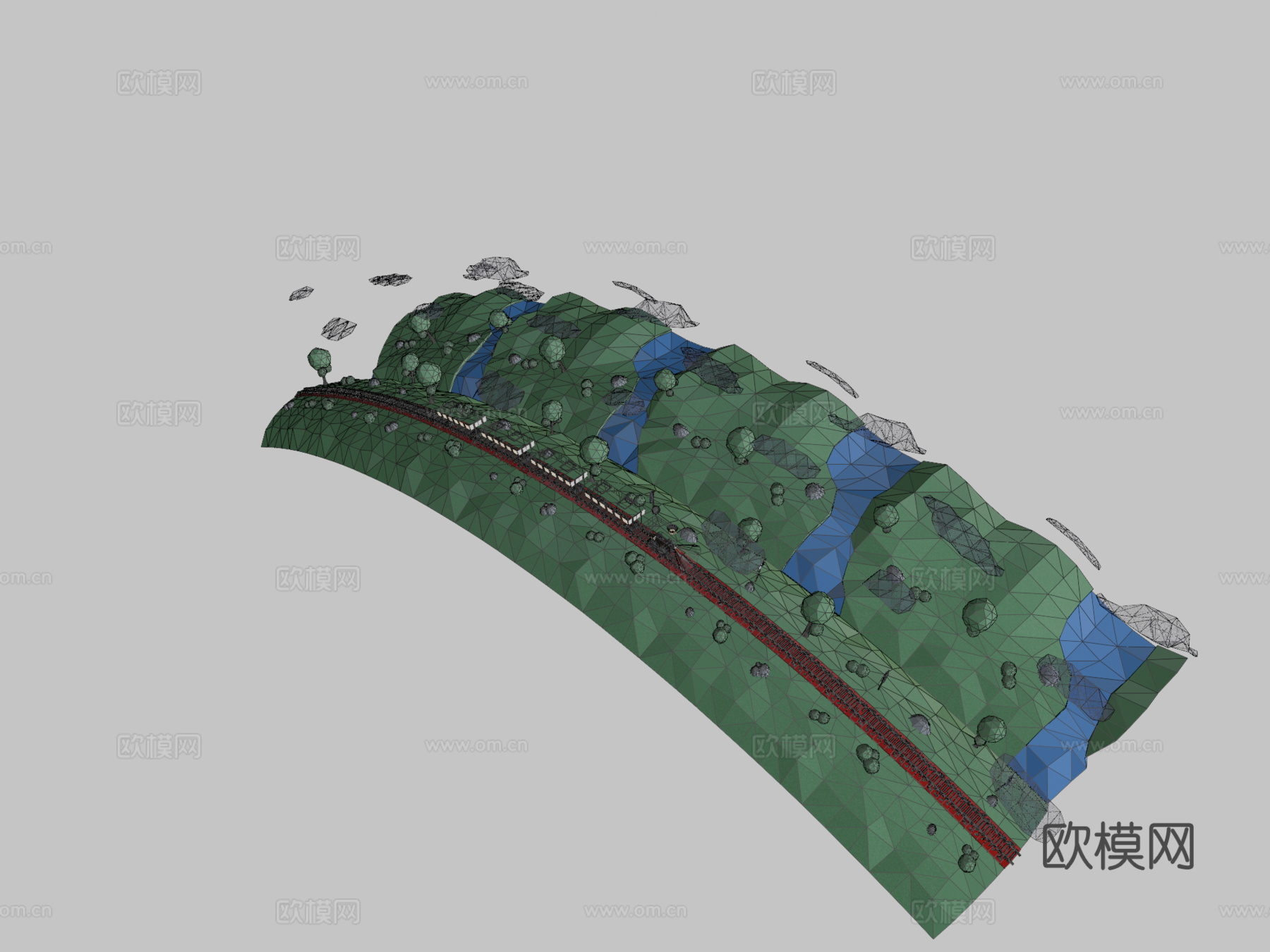 低多边形运动su模型