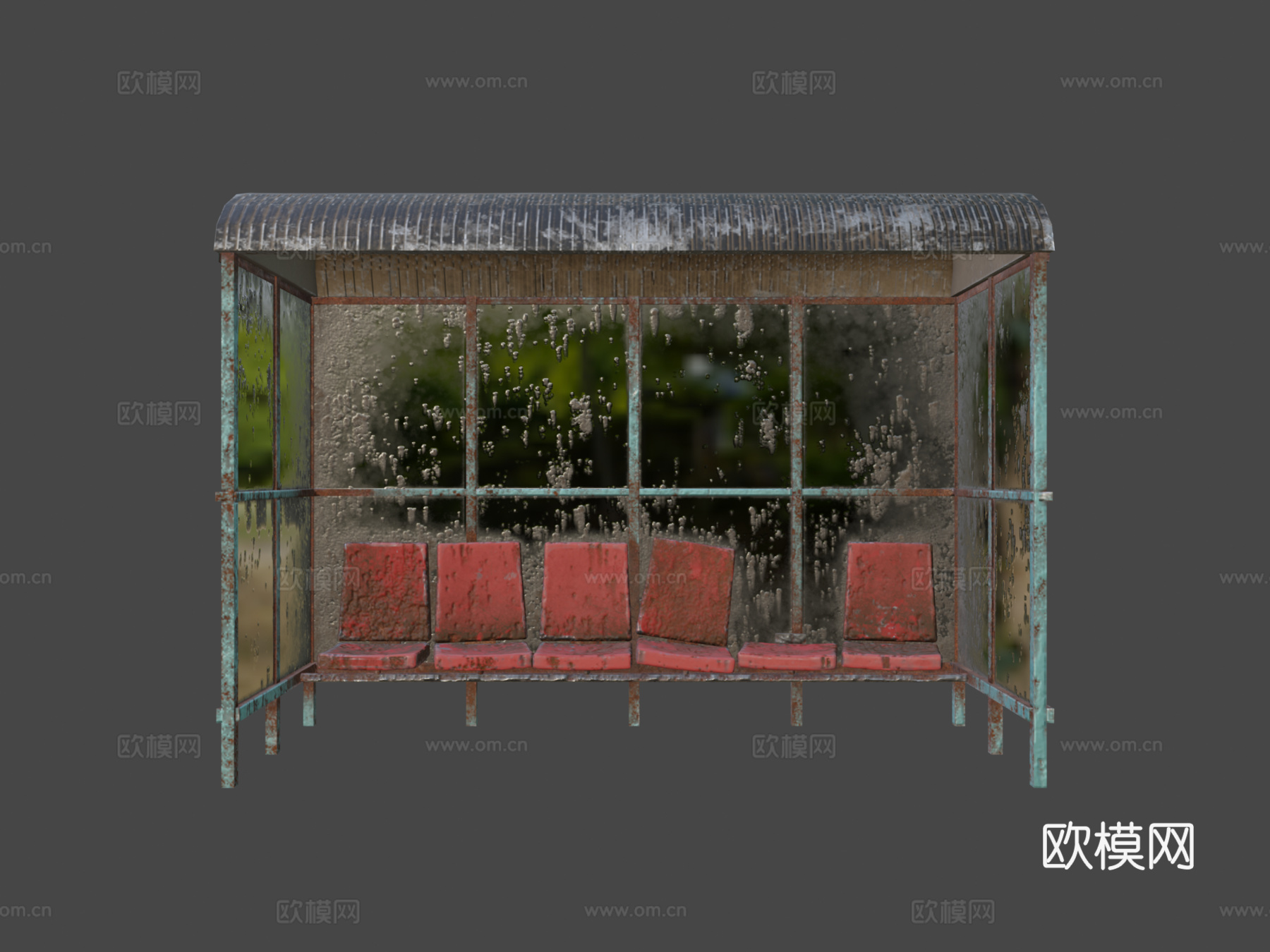 旧苏联公交车站su模型