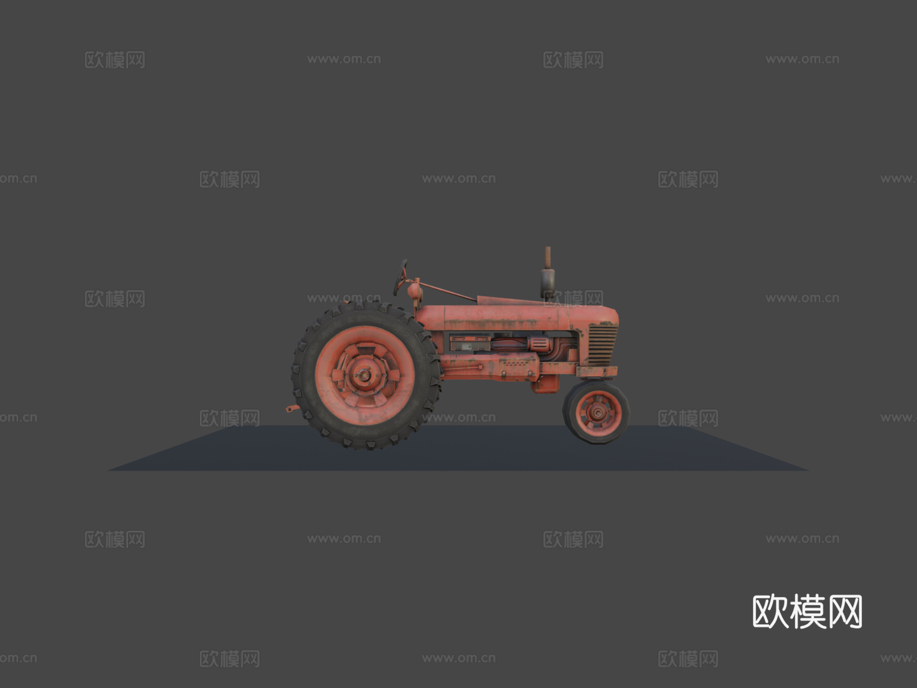 旧生锈拖拉机su模型