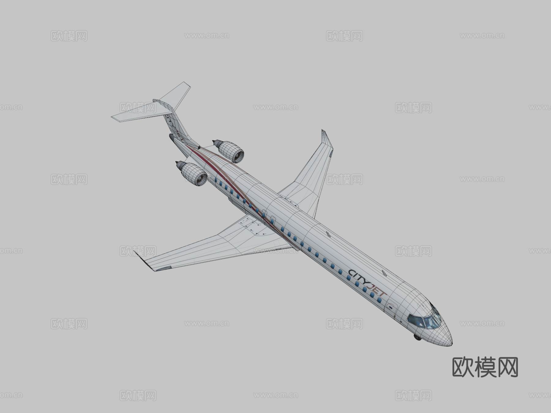 飞机CRJ-900城市喷气机su模型