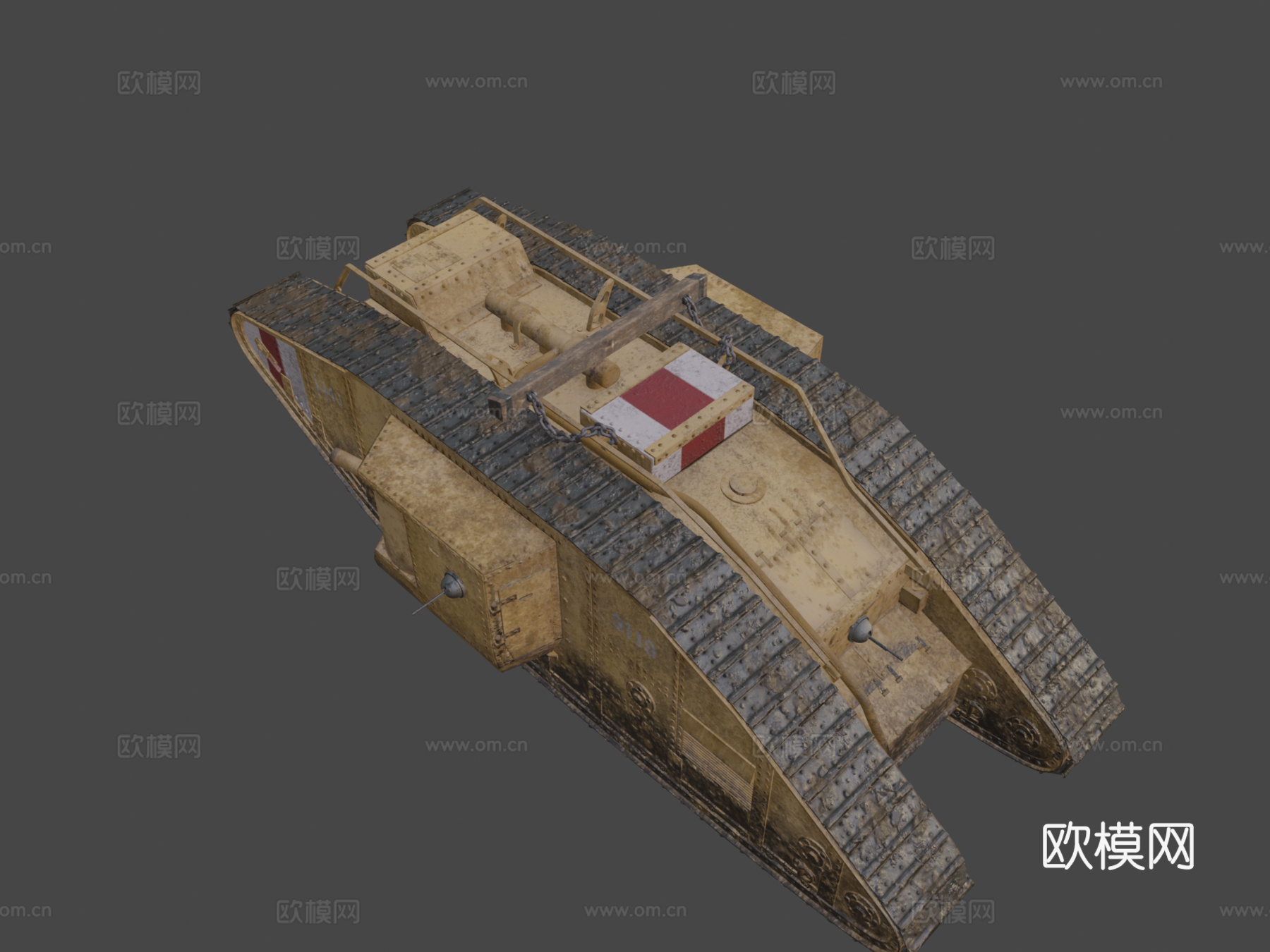 马克 V 一战坦克su模型