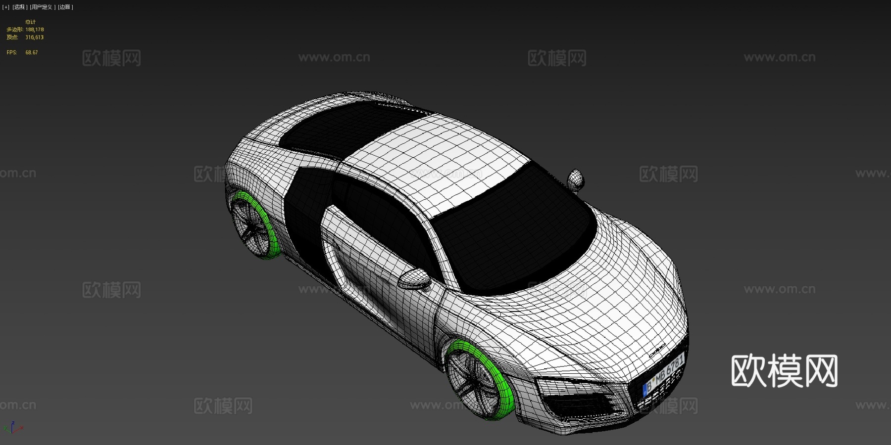 奥迪R8三维模型su模型