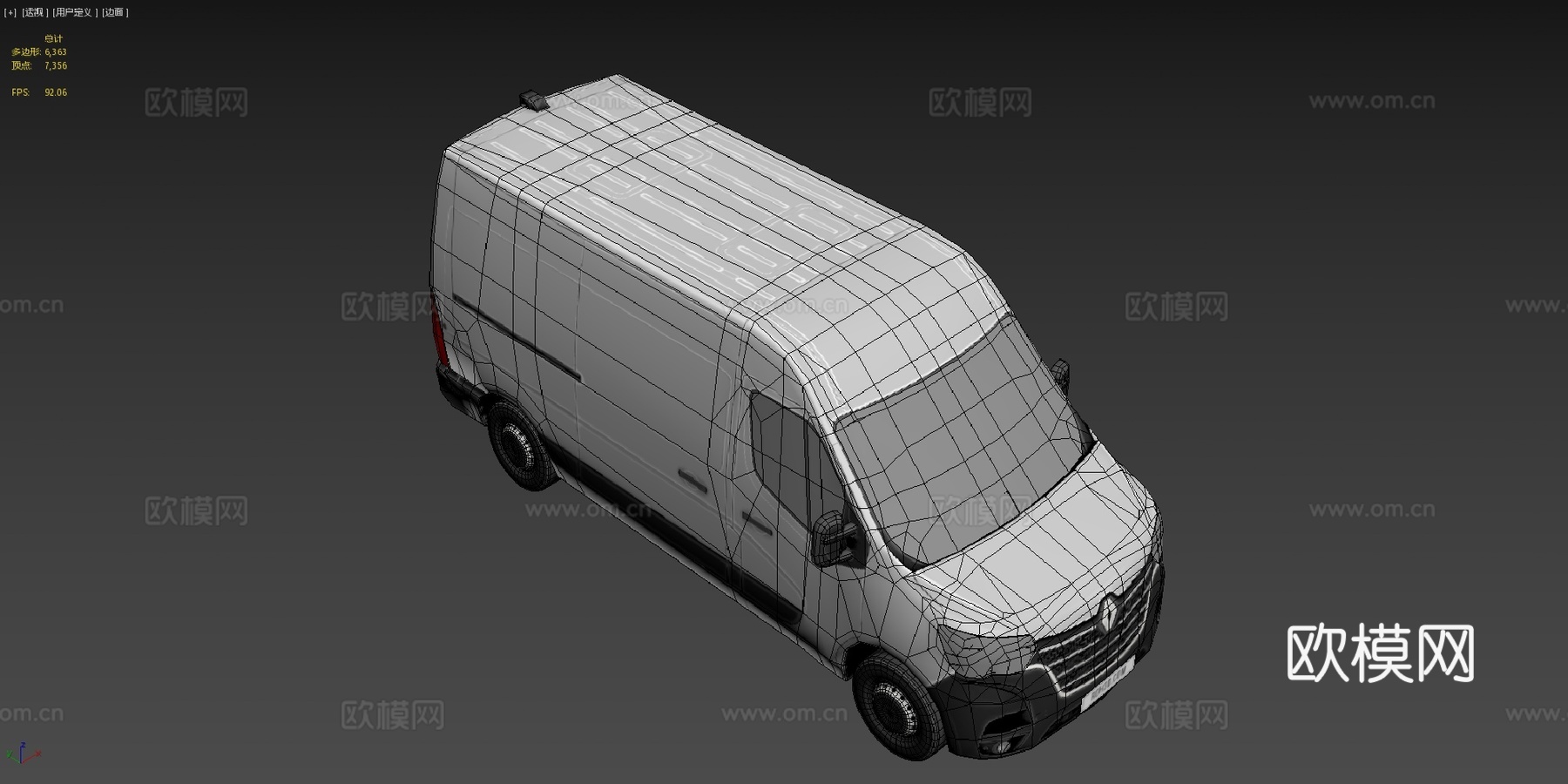 雷诺Master L2H2厢式货车2020款su模型