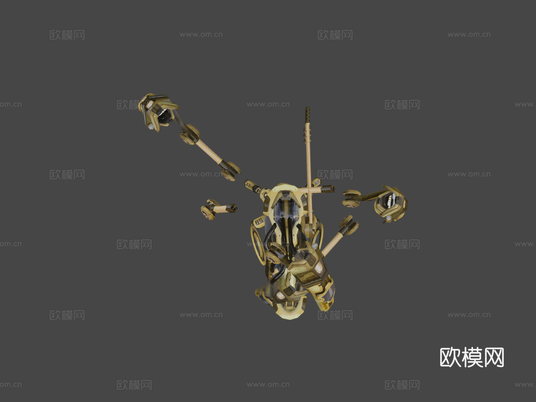 蜘蛛无人机-5款皮肤带行走循环su模型