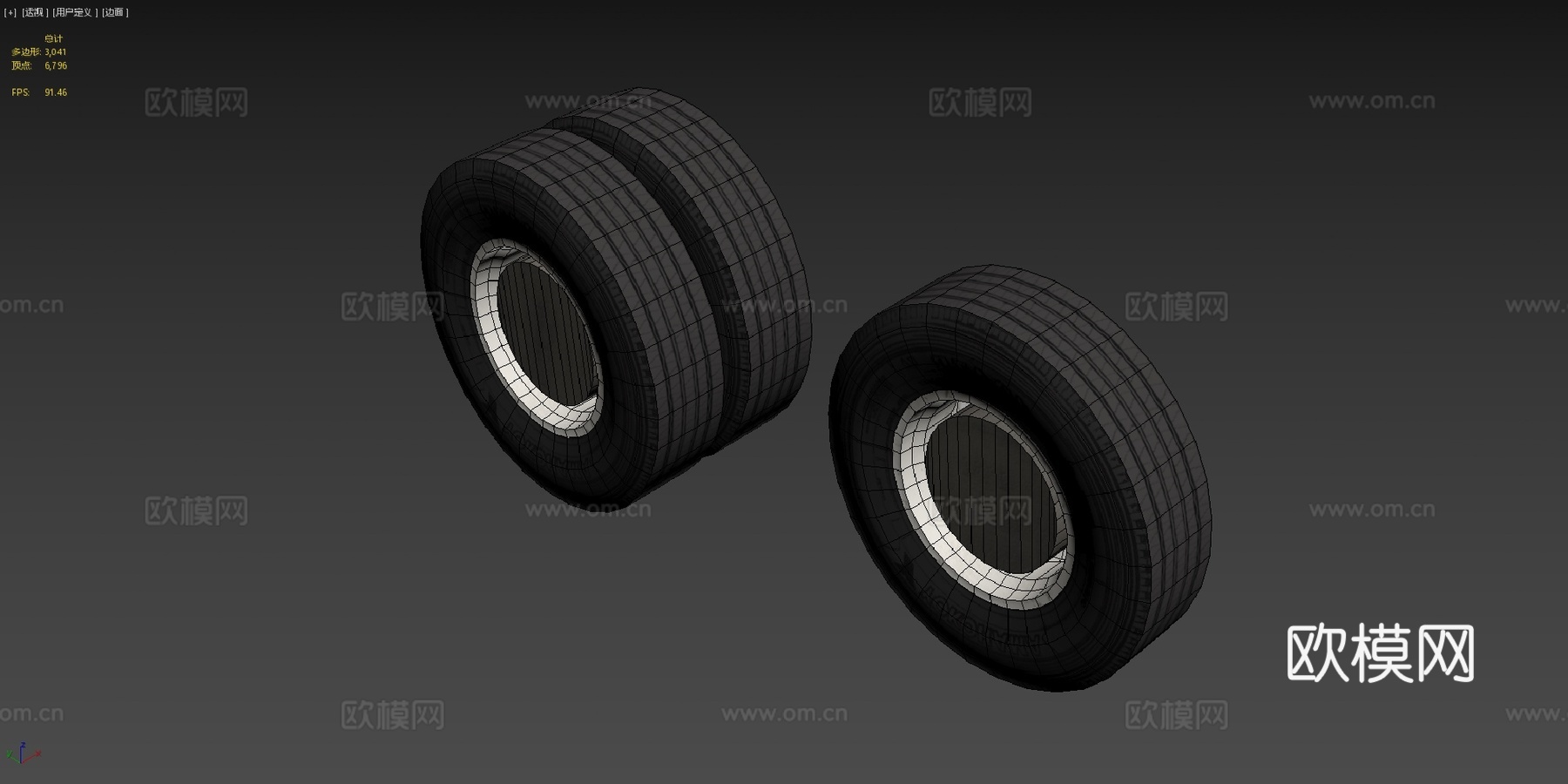 卡车车轮su模型