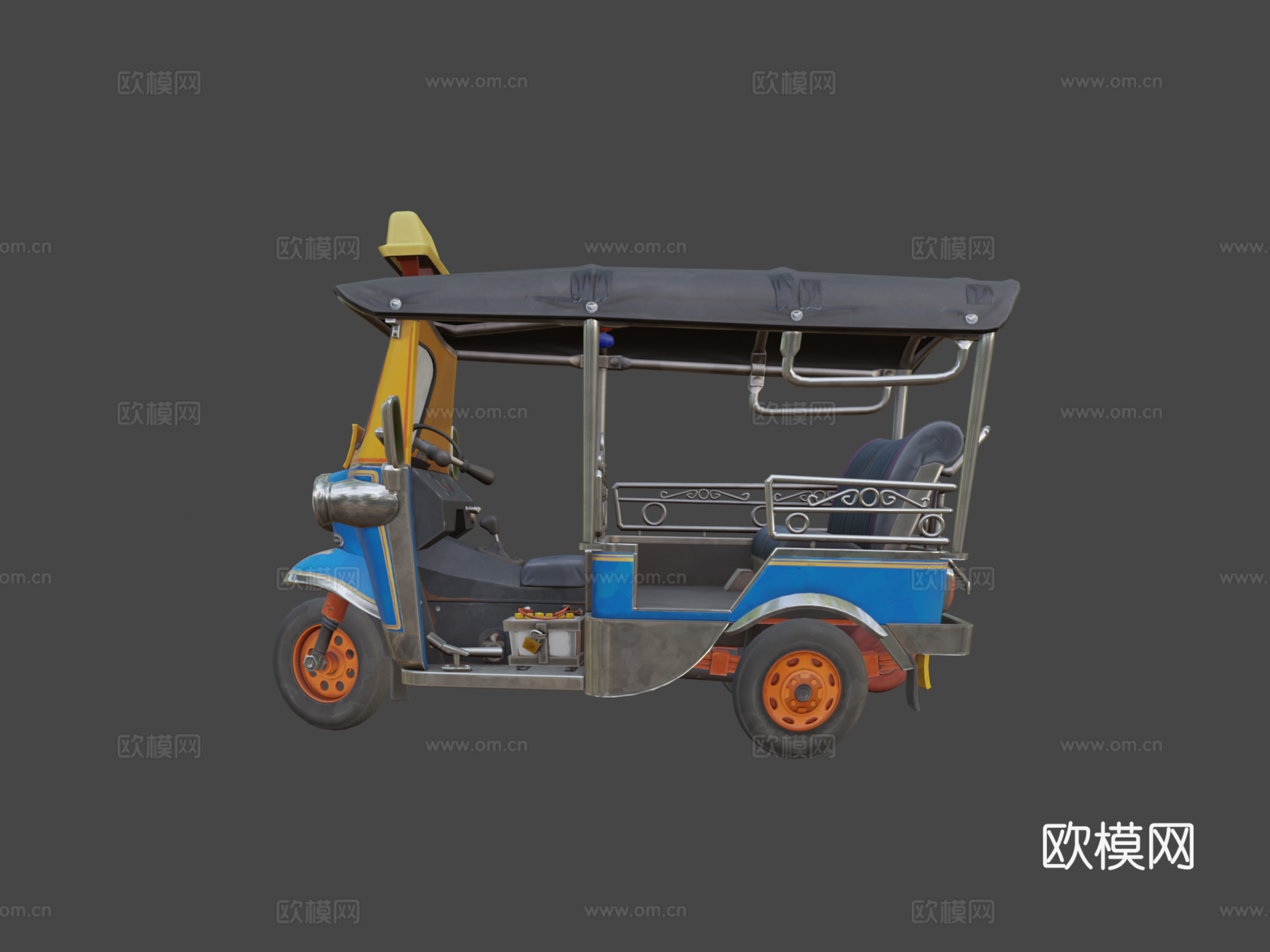 风格化嘟嘟车-低多边形su模型