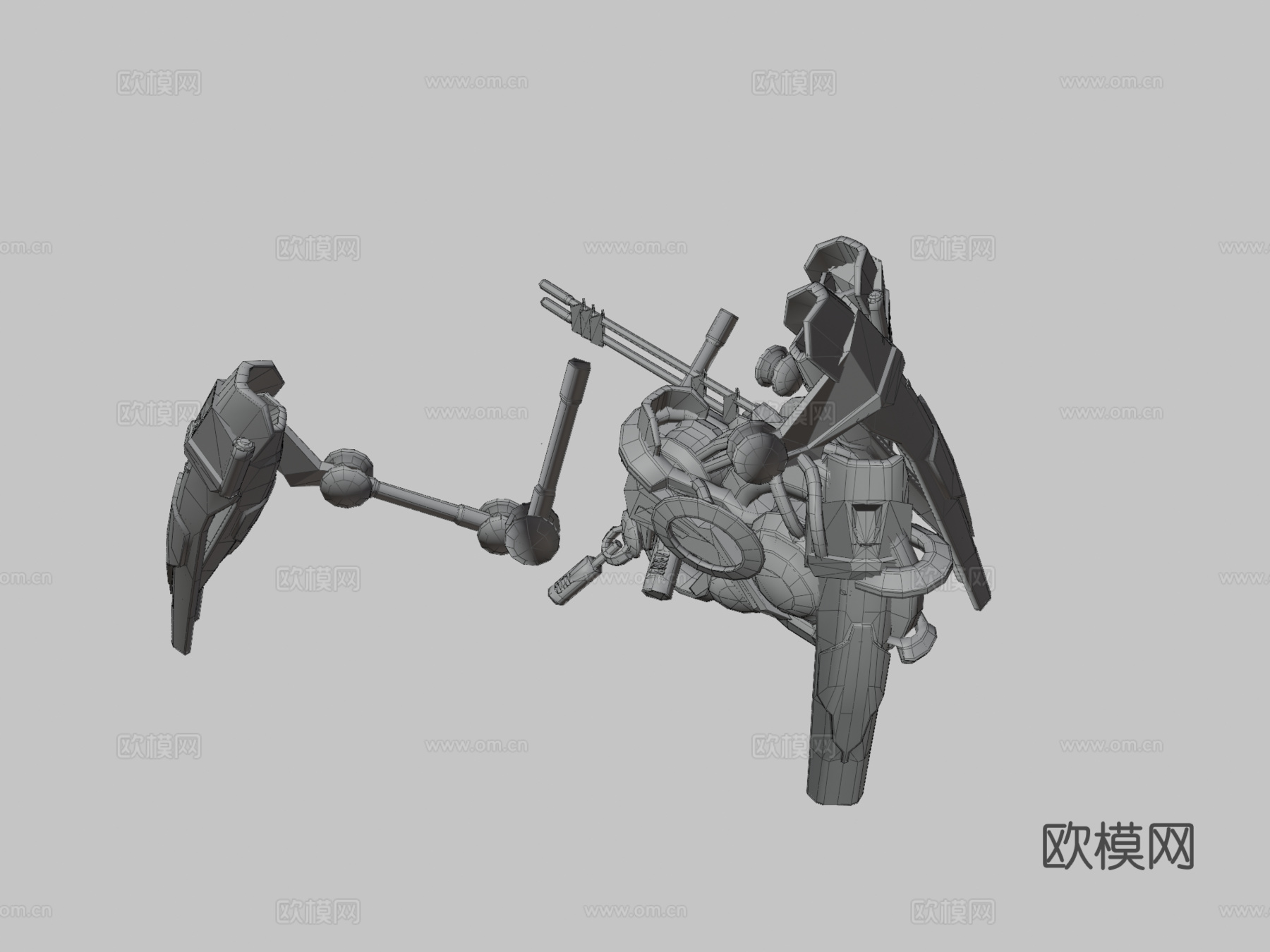 蜘蛛无人机-5款皮肤带行走循环su模型