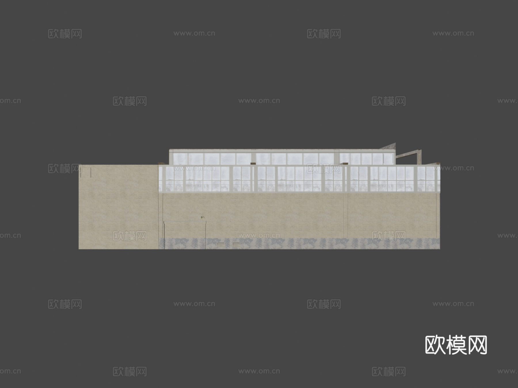公交车车库su模型