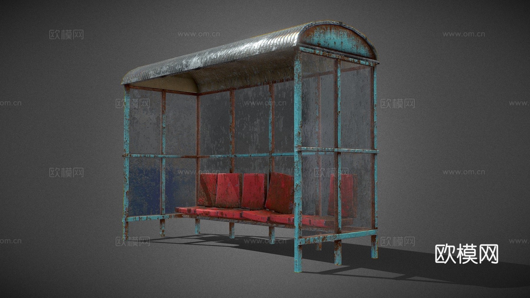 旧苏联公交车站su模型