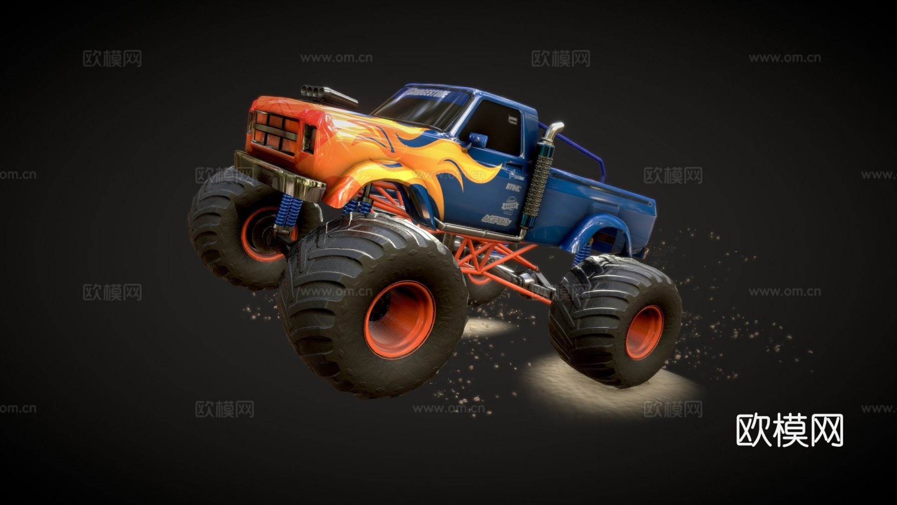 火焰中的怪物卡车su模型