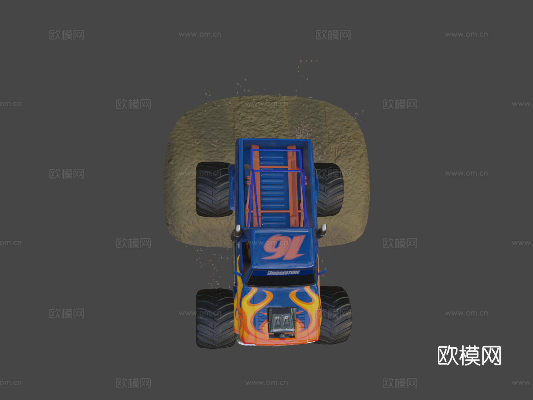 火焰中的怪物卡车su模型