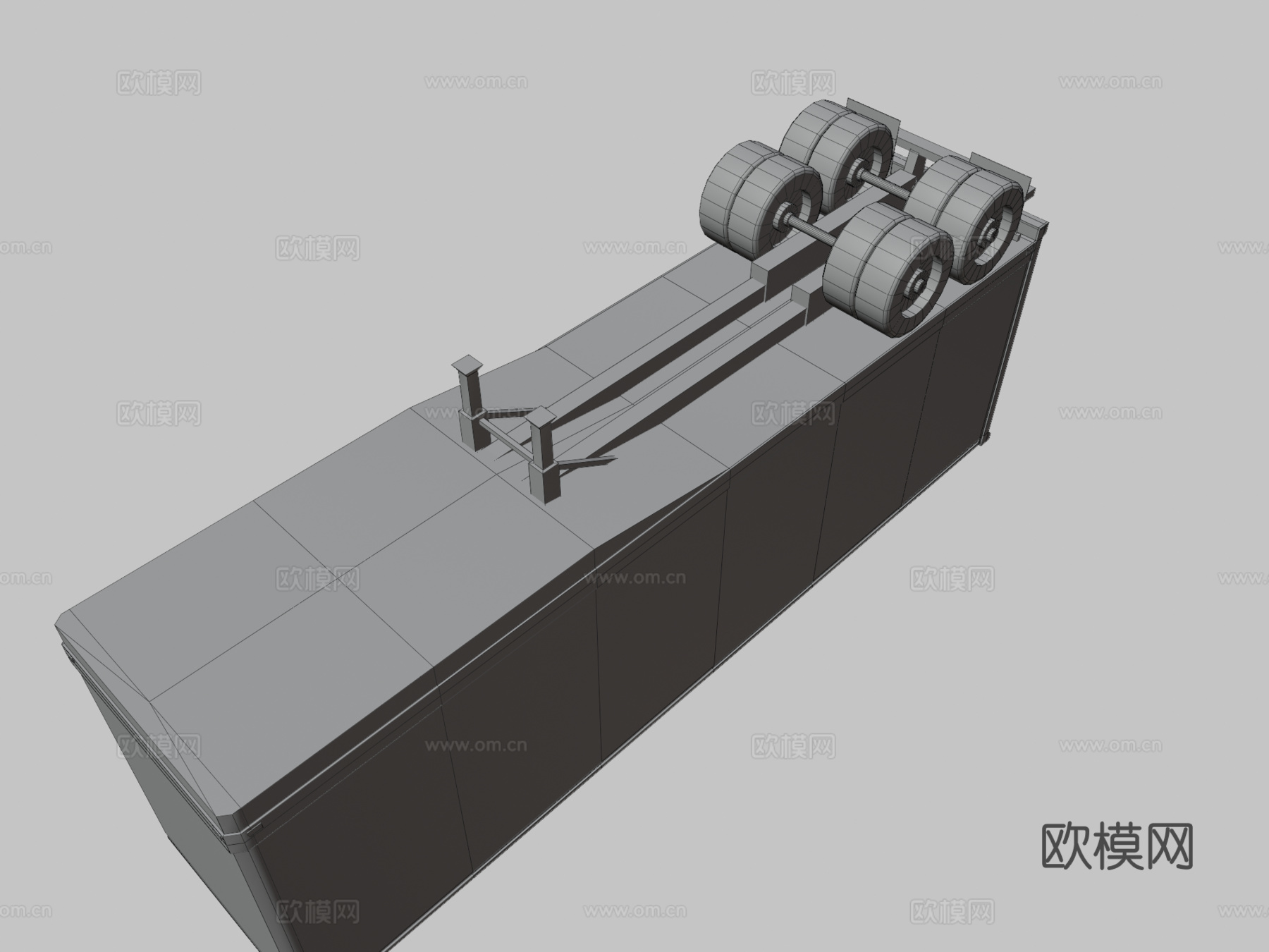 卡车拖车su模型