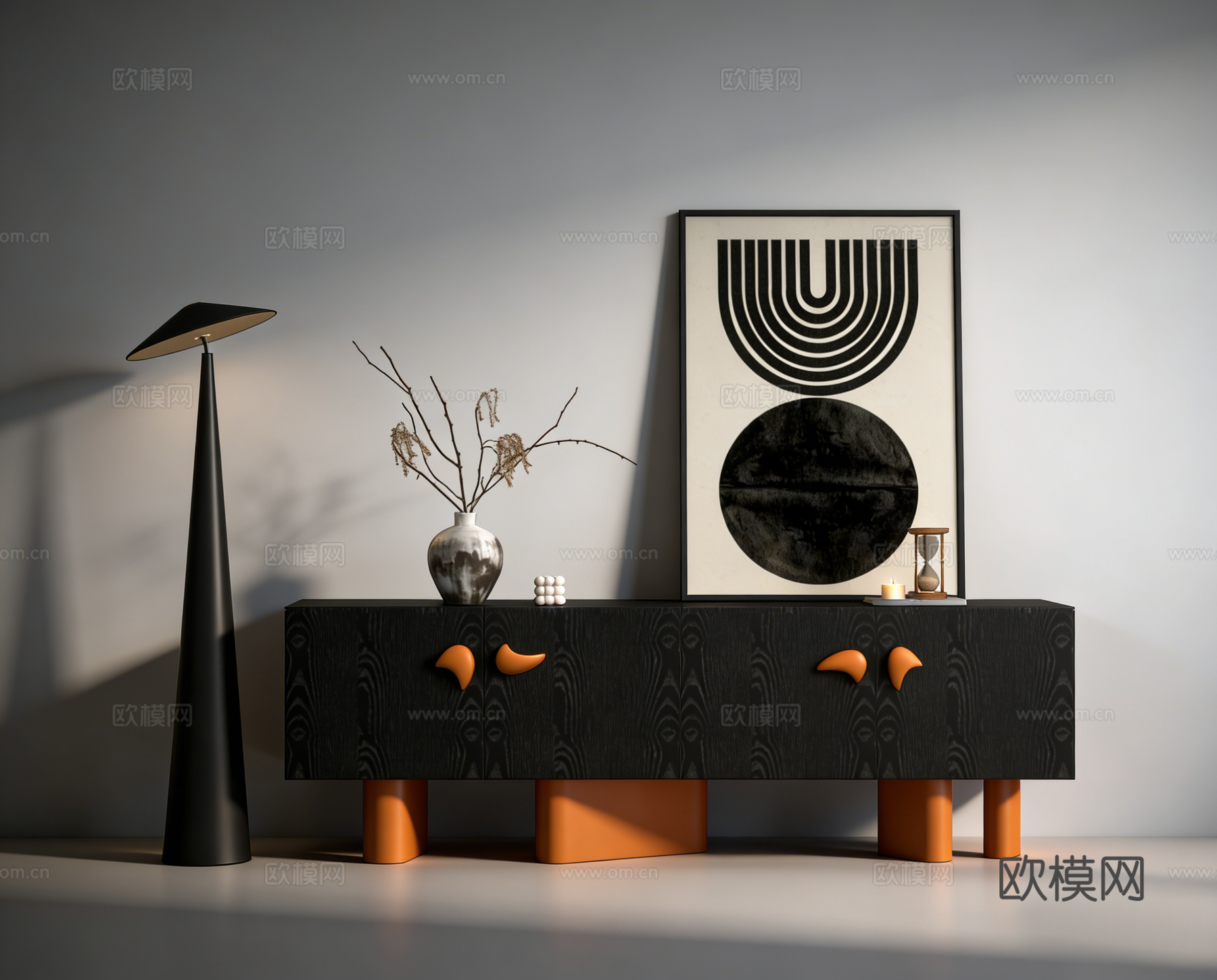 现代装饰柜su模型