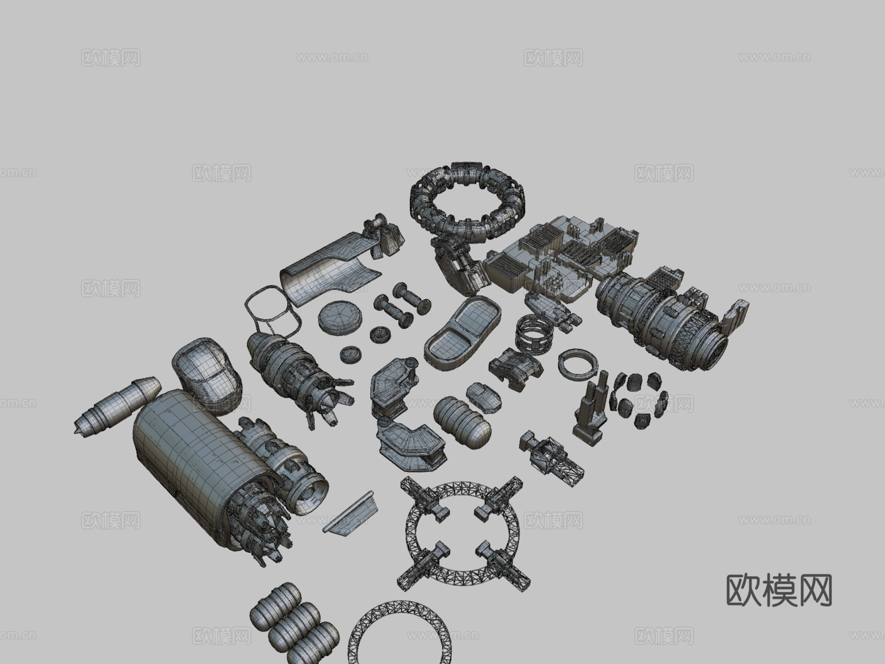 太空船部件资产包su模型
