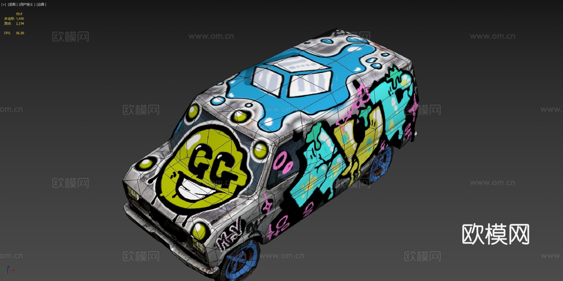 旧货车-涂鸦挑战（Sketchfab）su模型