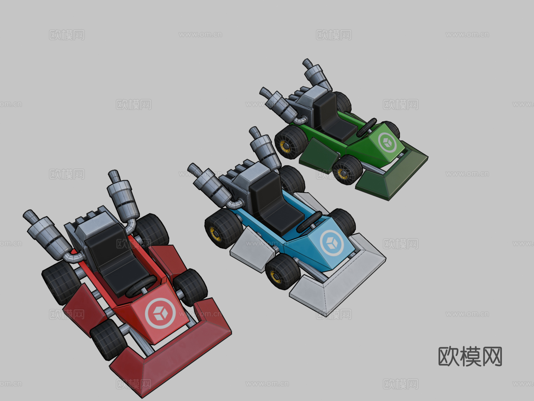 风格化卡丁车su模型