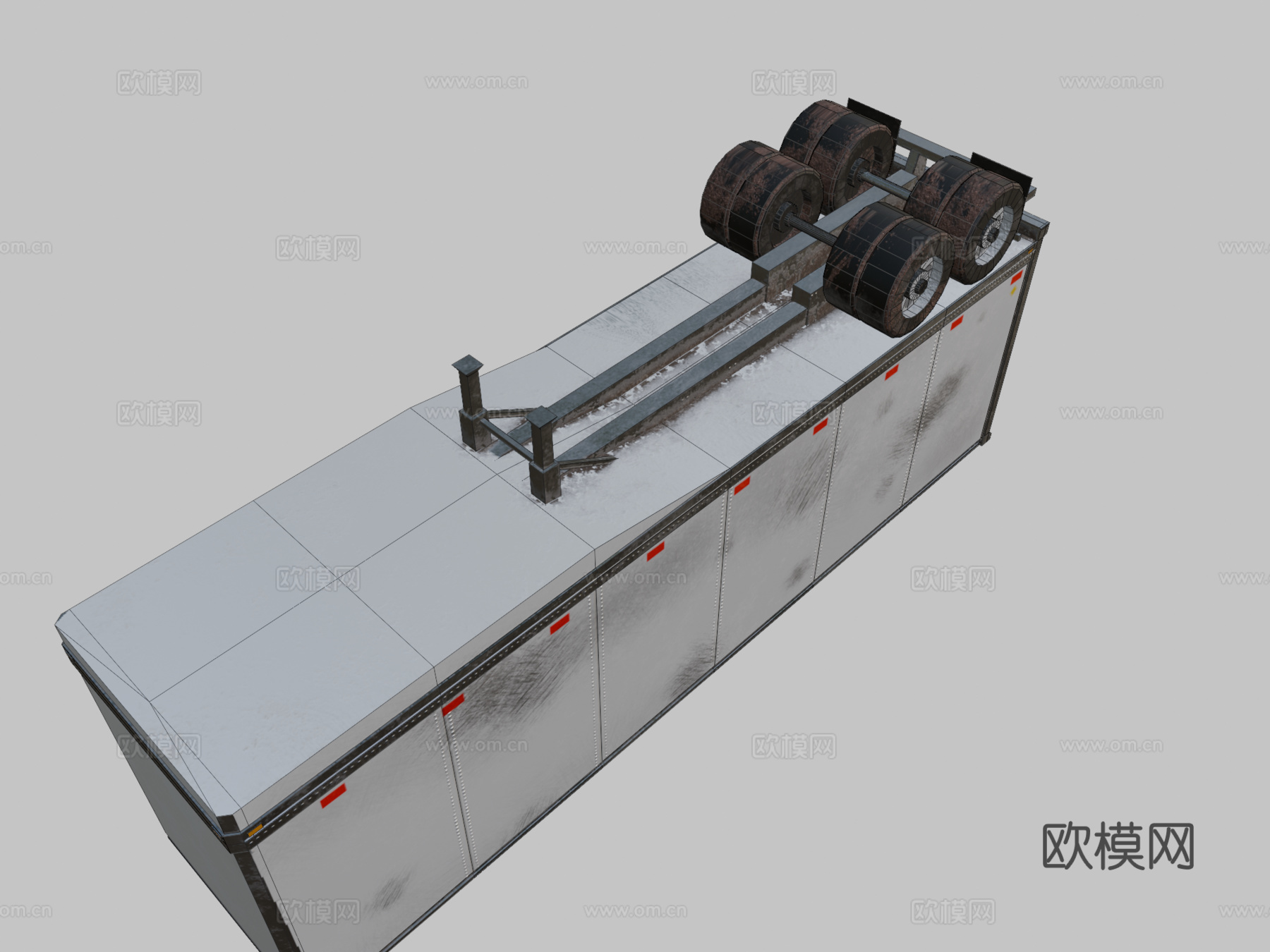 卡车拖车su模型