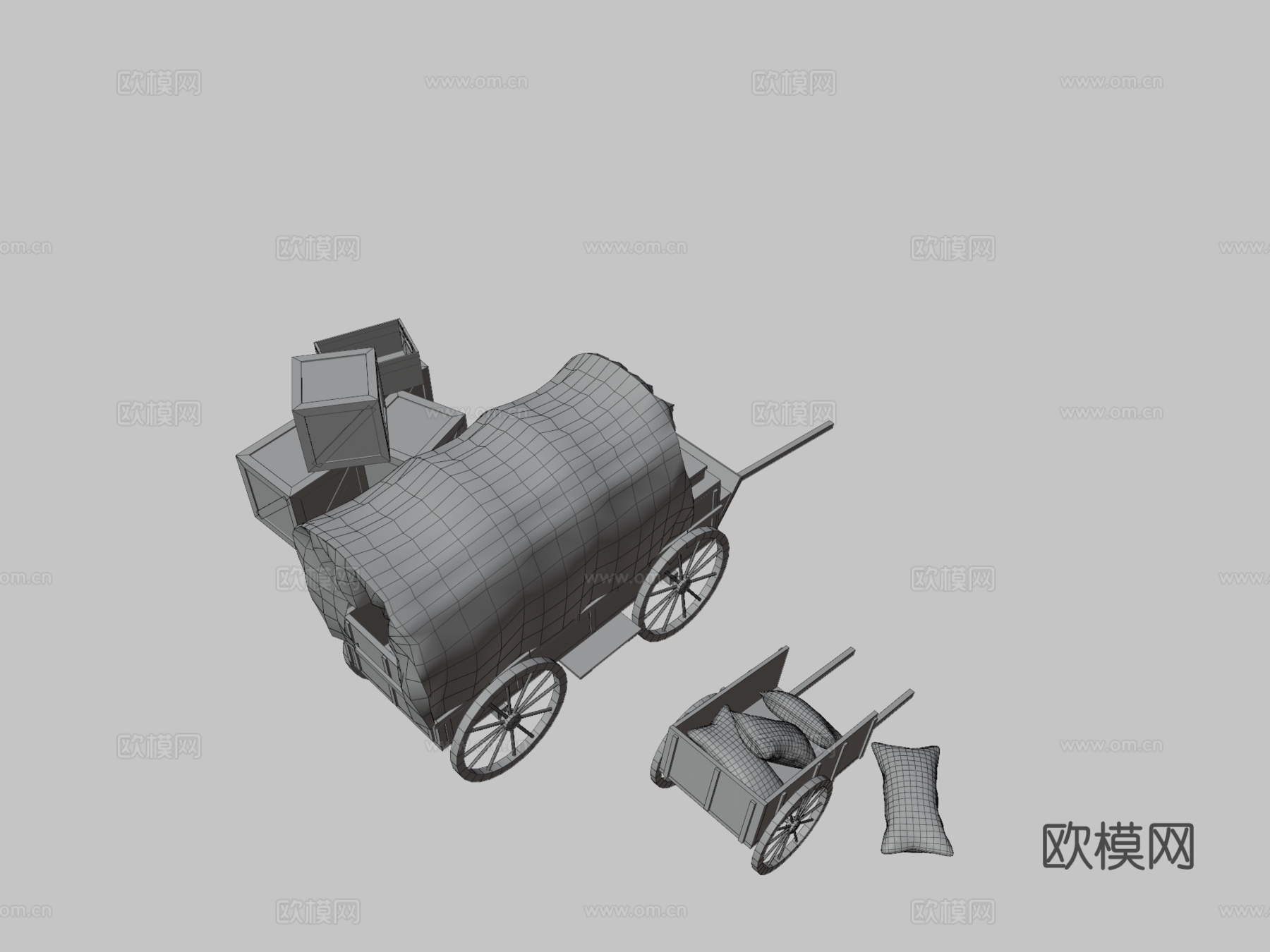 狂野西部-马车su模型