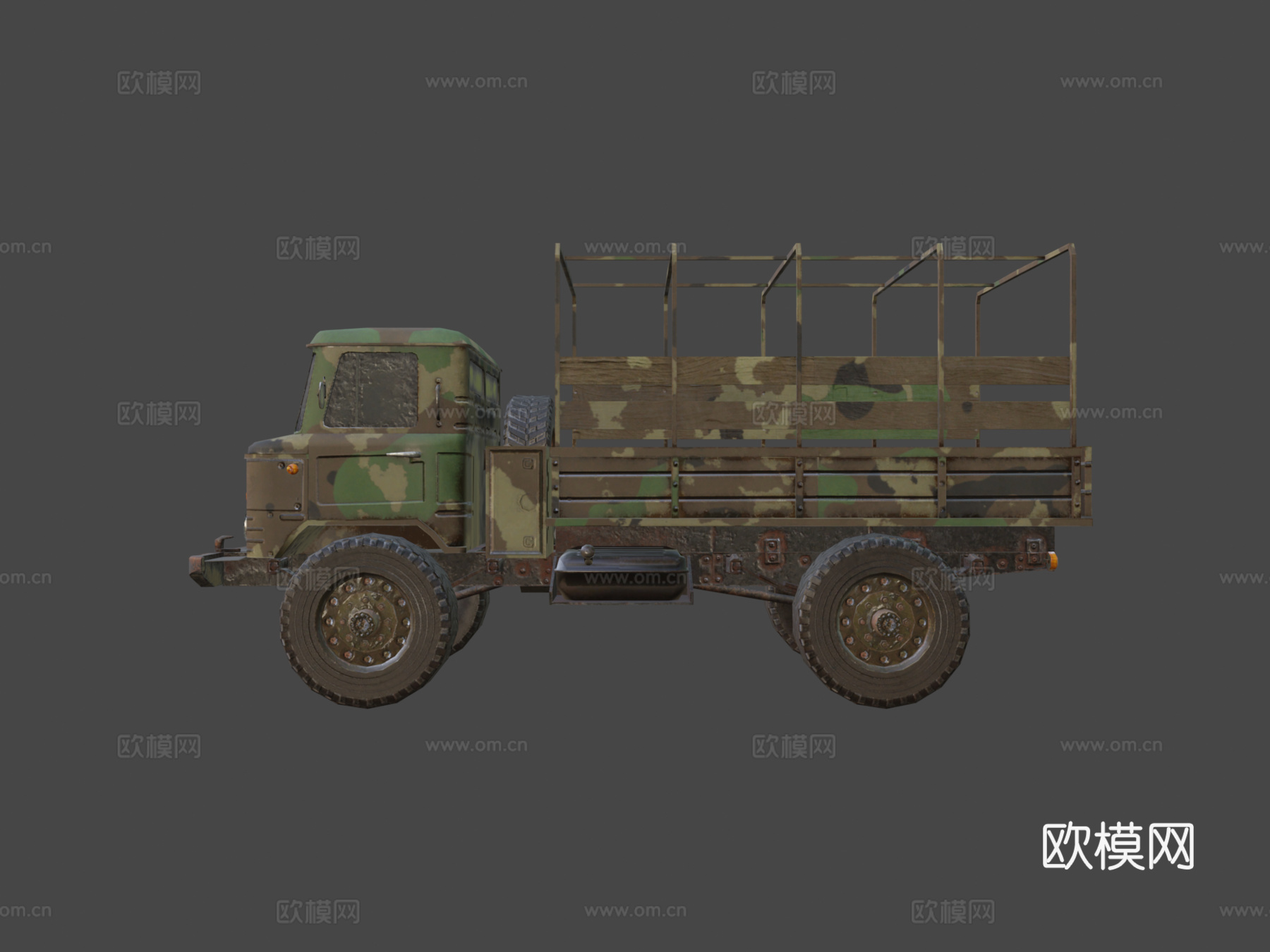 嘎斯66模型卡车su模型