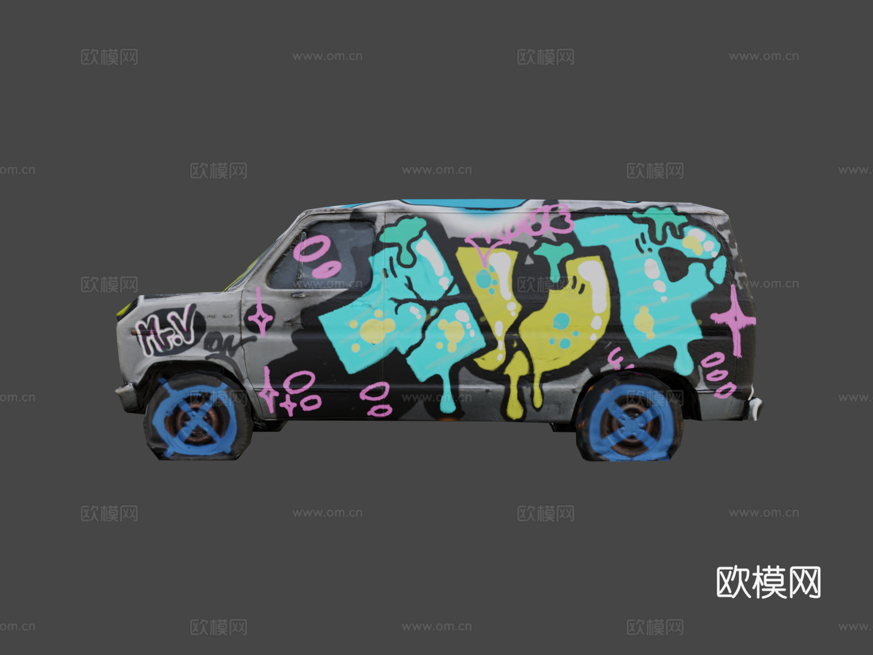 旧货车-涂鸦挑战（Sketchfab）su模型