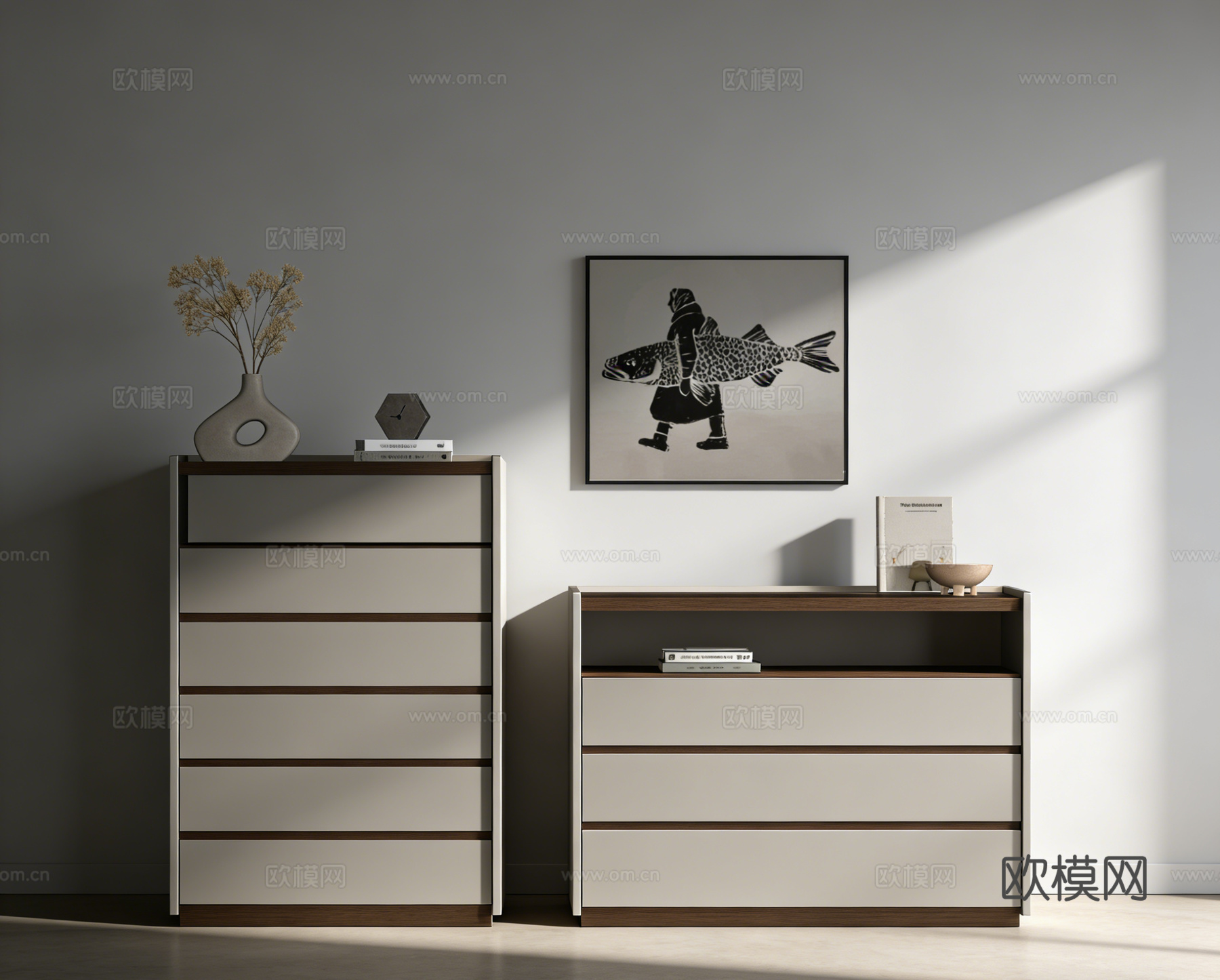 现代装饰柜su模型