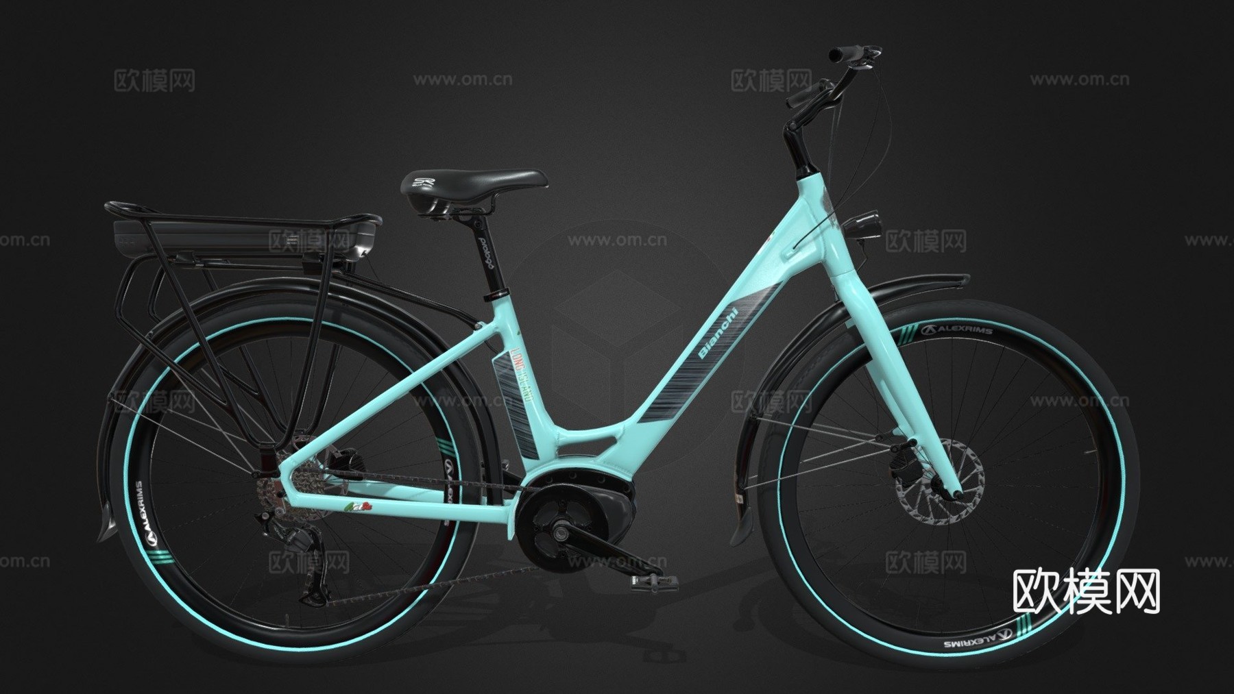 比安奇长岛电动自行车su模型