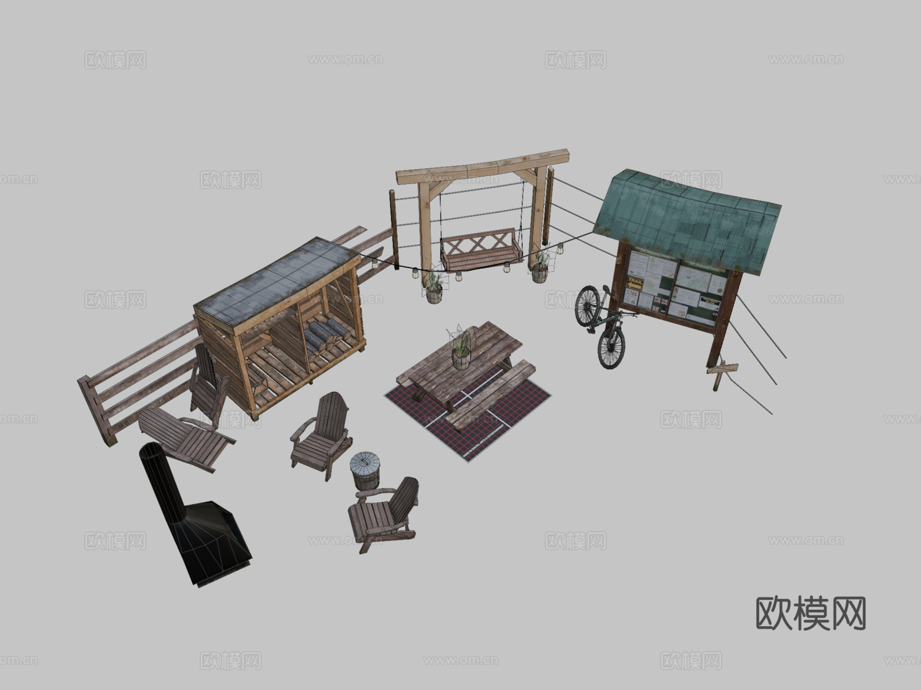 DAE 5成品道具-生态房屋su模型