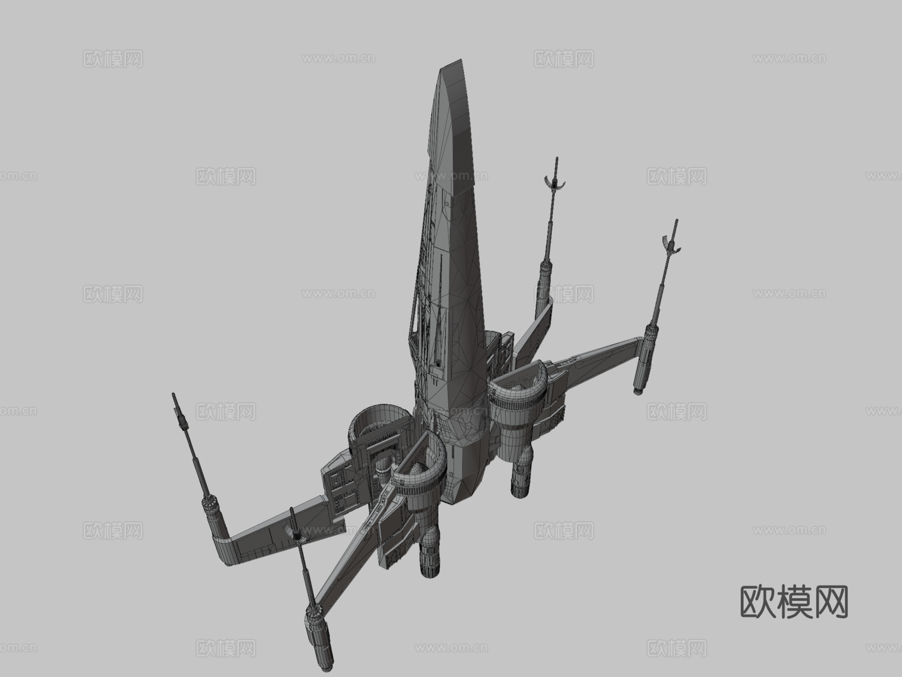 波·达默龙黑色X翼战斗机（原力觉醒）su模型