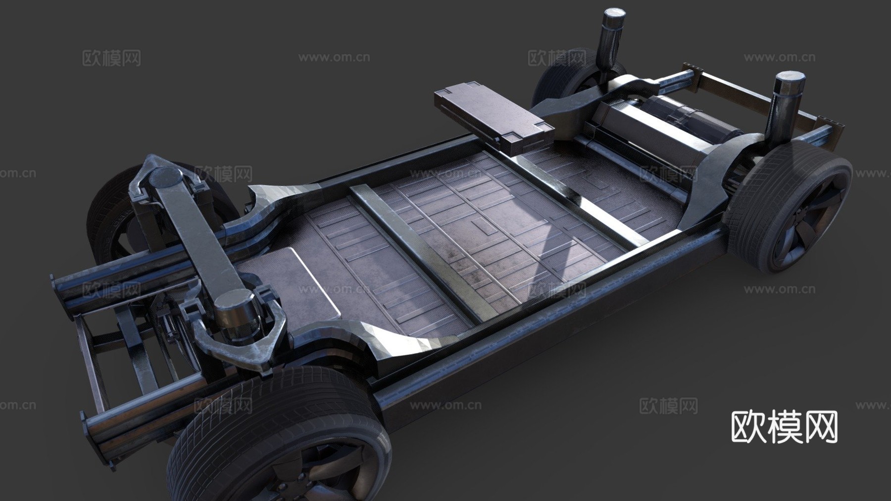 特斯拉ModelX底盘su模型