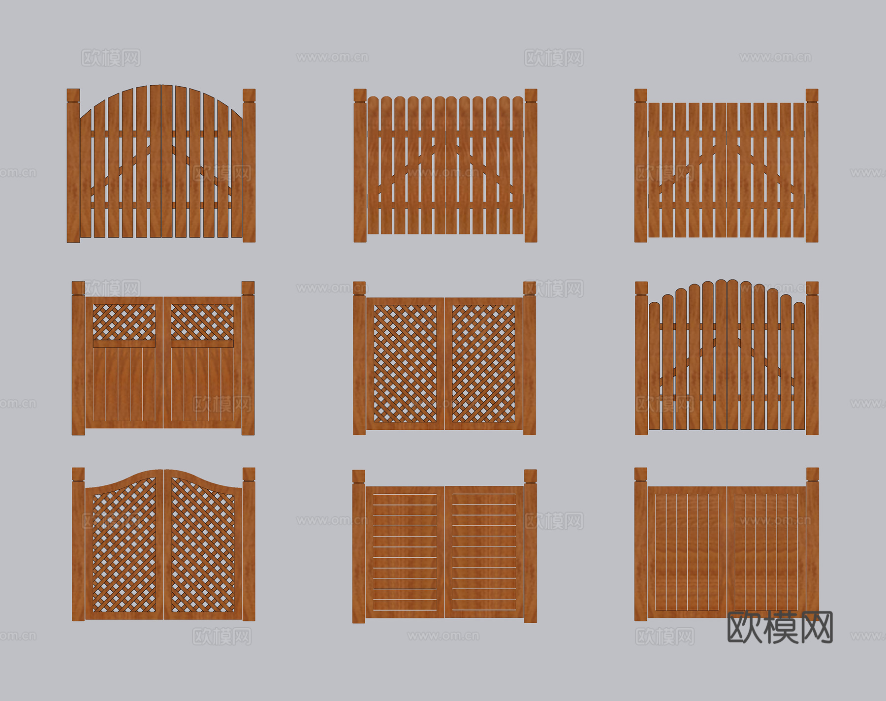 木质庭院门su模型