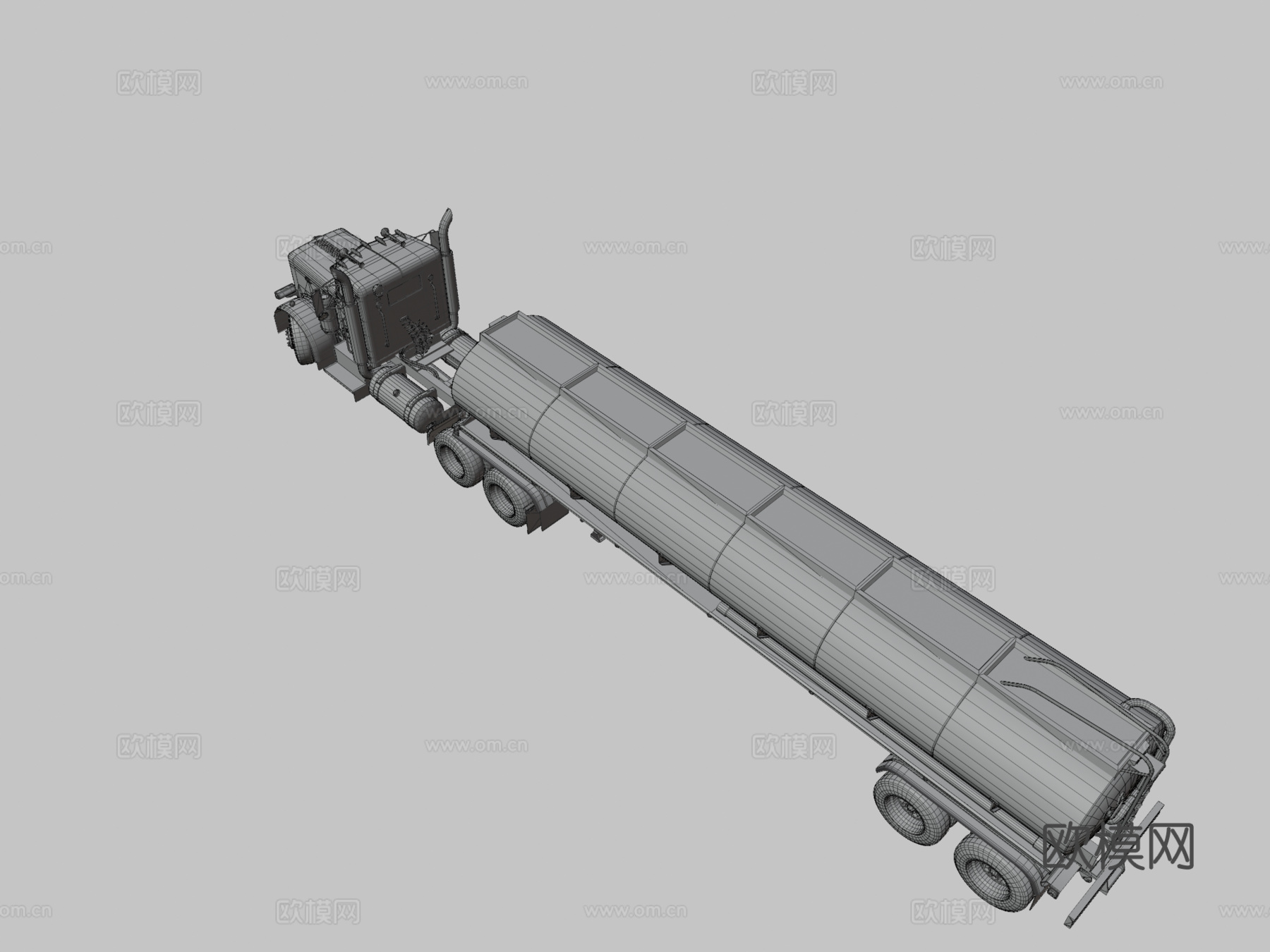 彼得比尔特油罐半挂车su模型