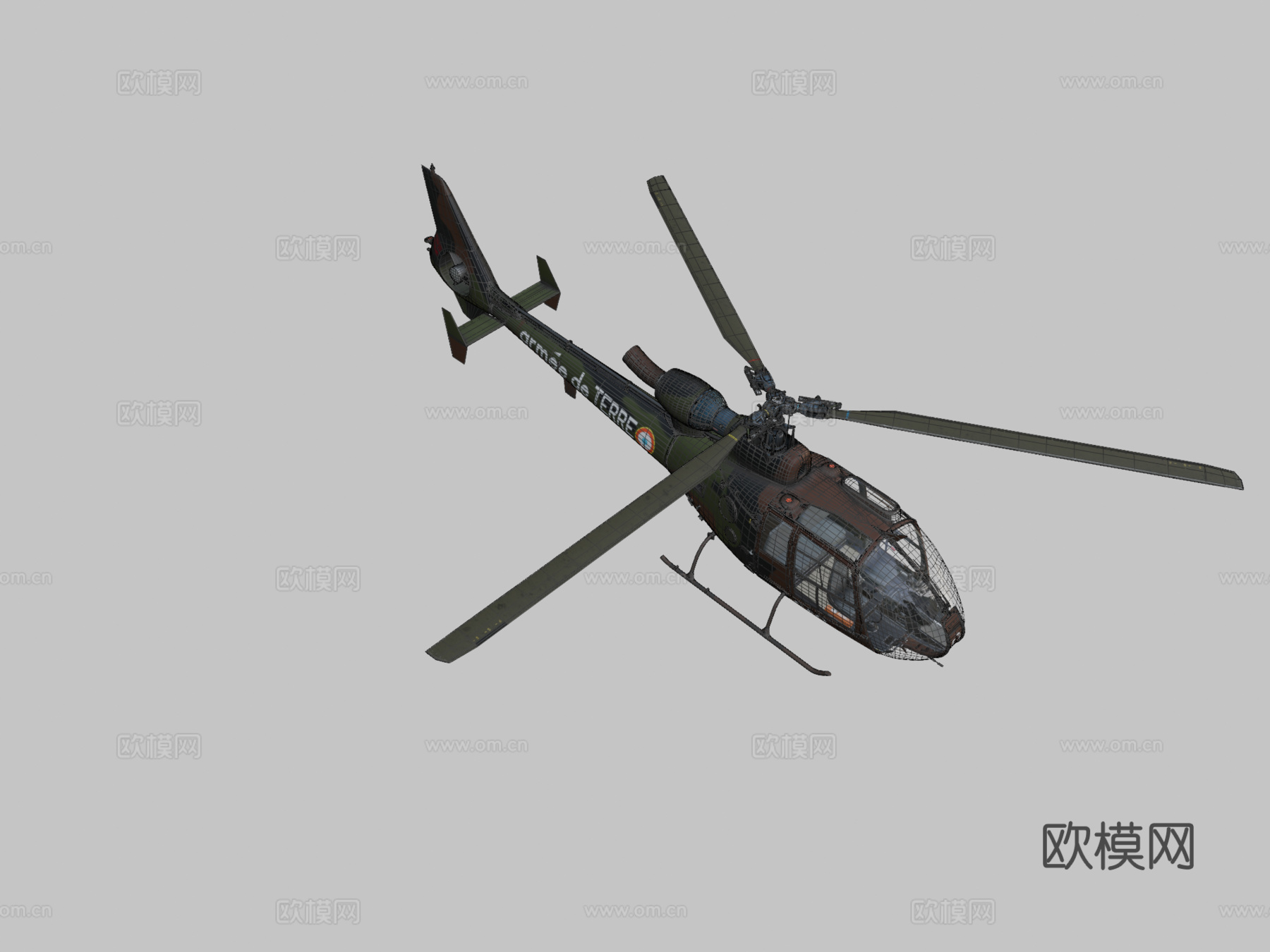 直升机瞪羚su模型