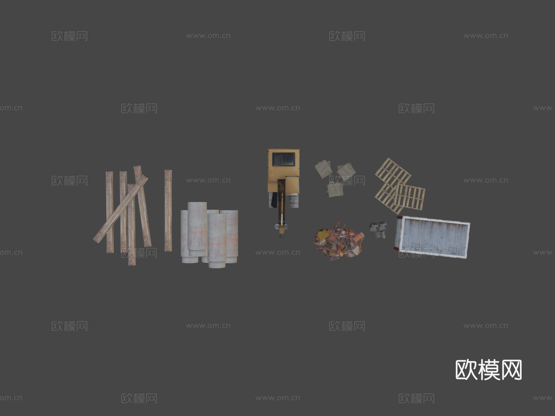 低多边形建筑资产su模型