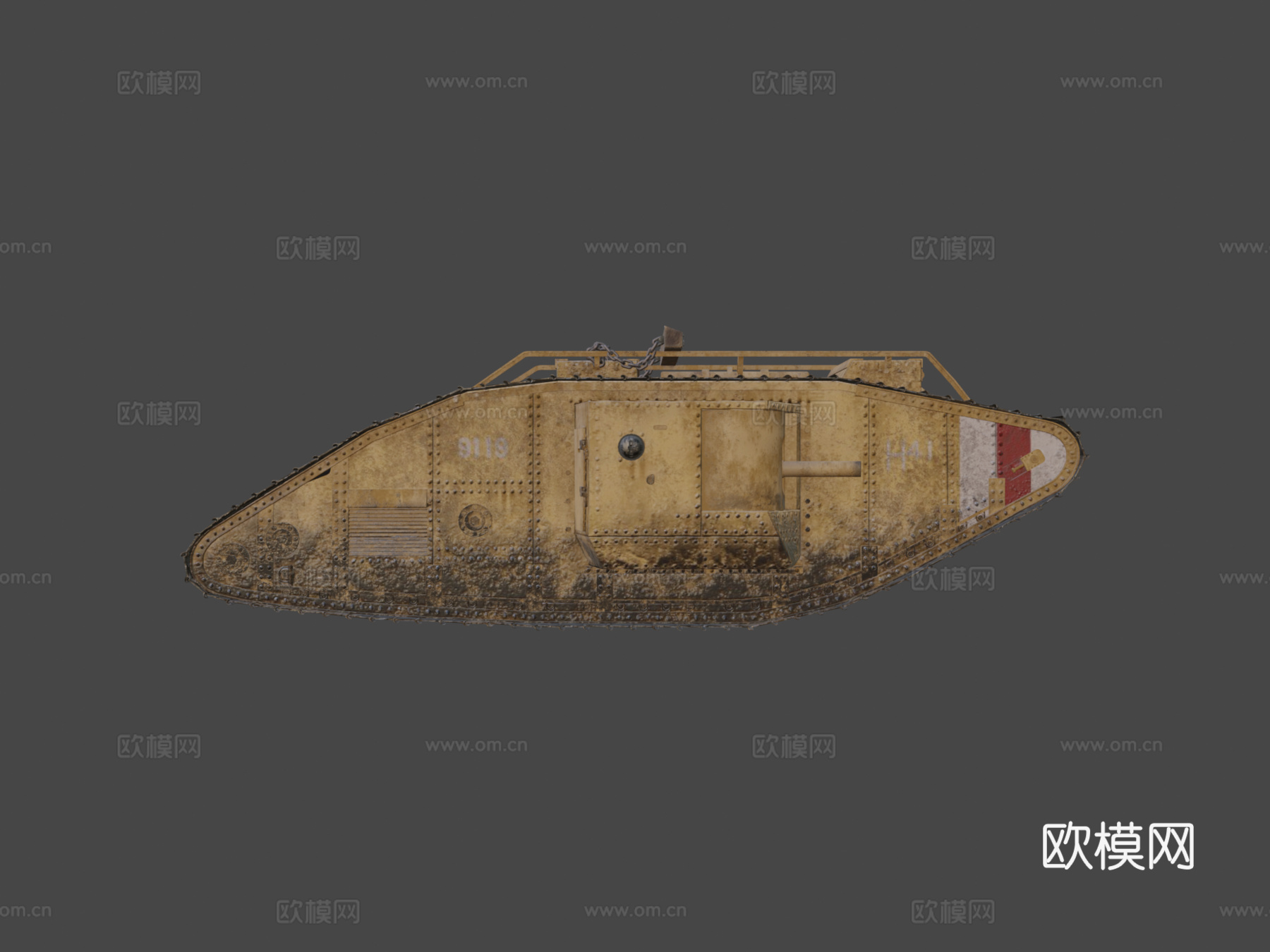 马克 V 一战坦克su模型