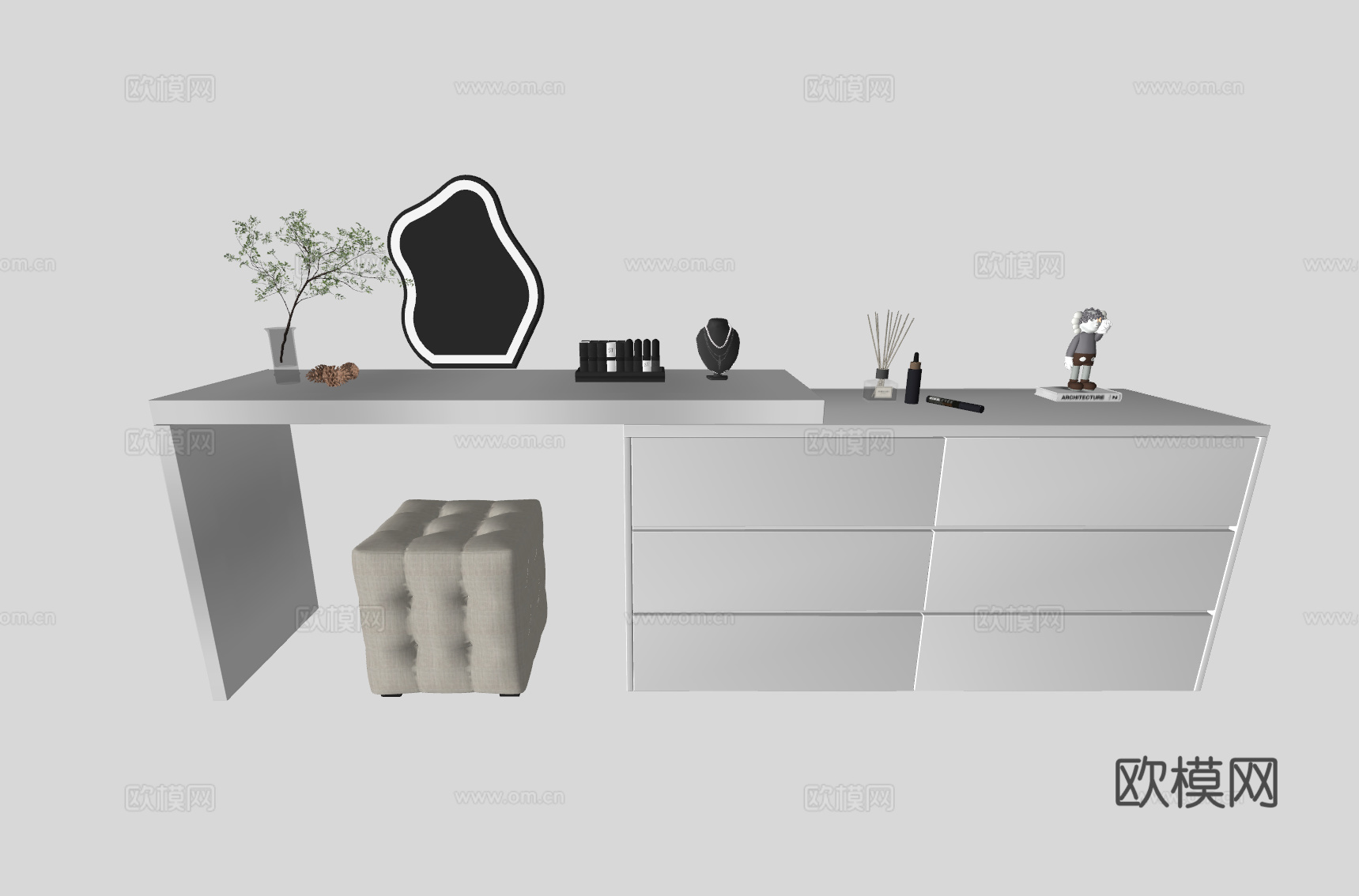现代梳妆台su模型