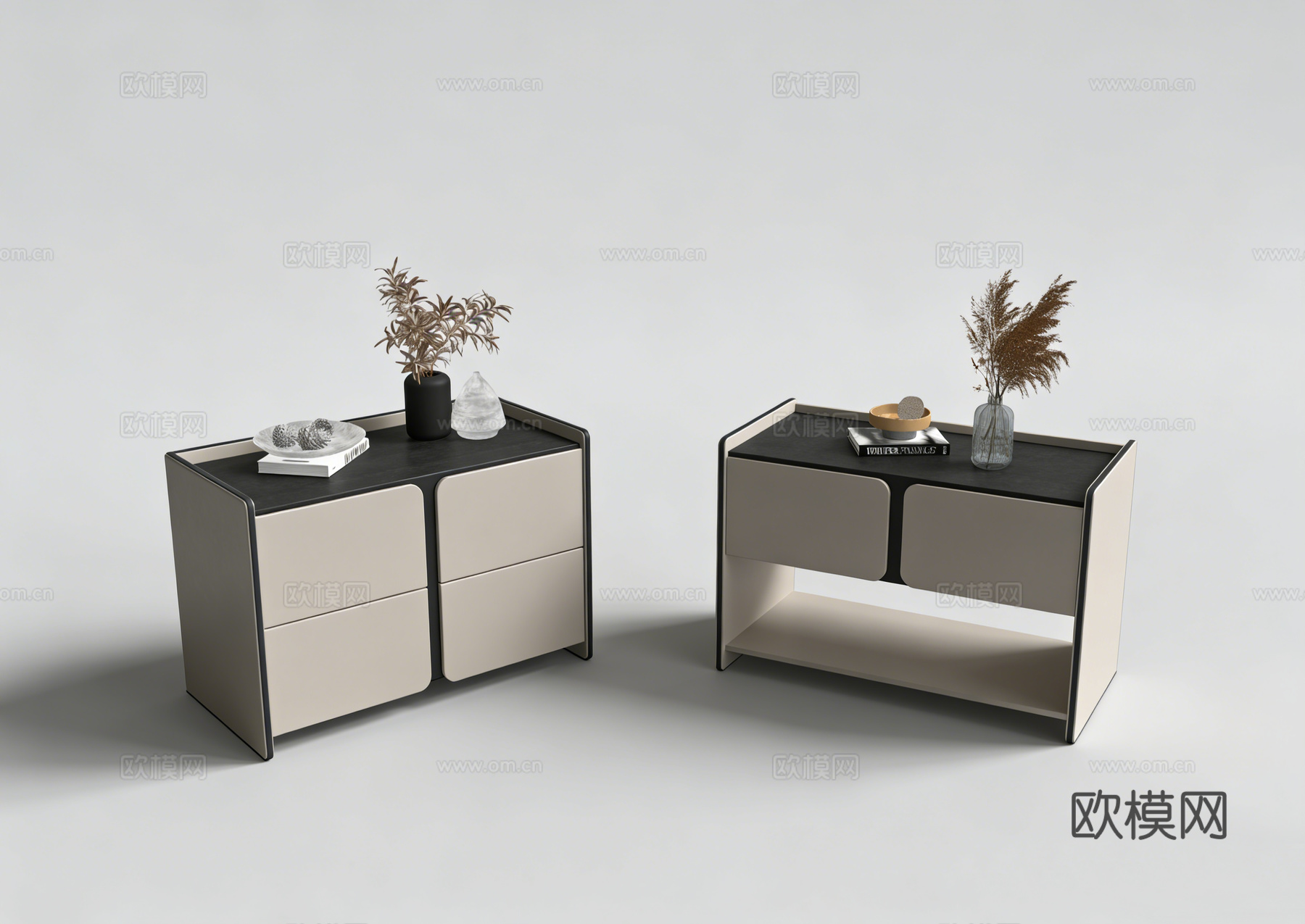 现代床头柜su模型