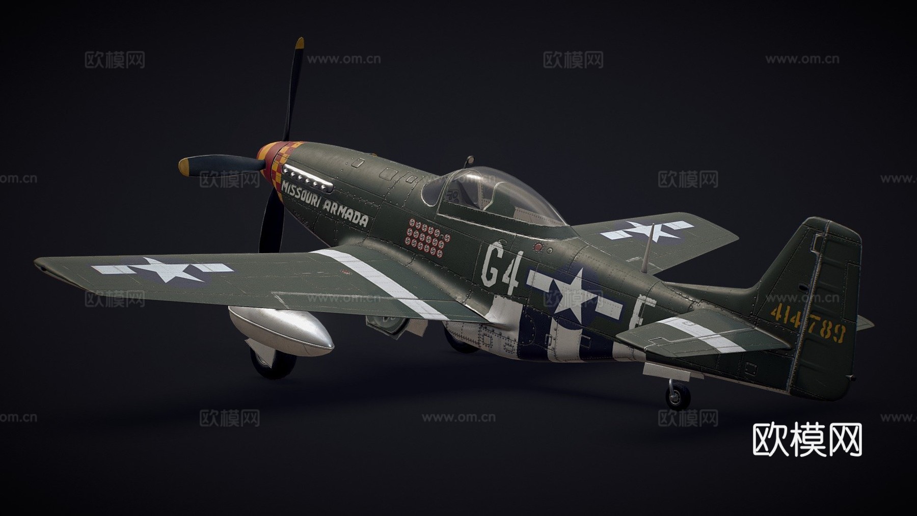 P-51D野马战斗机su模型