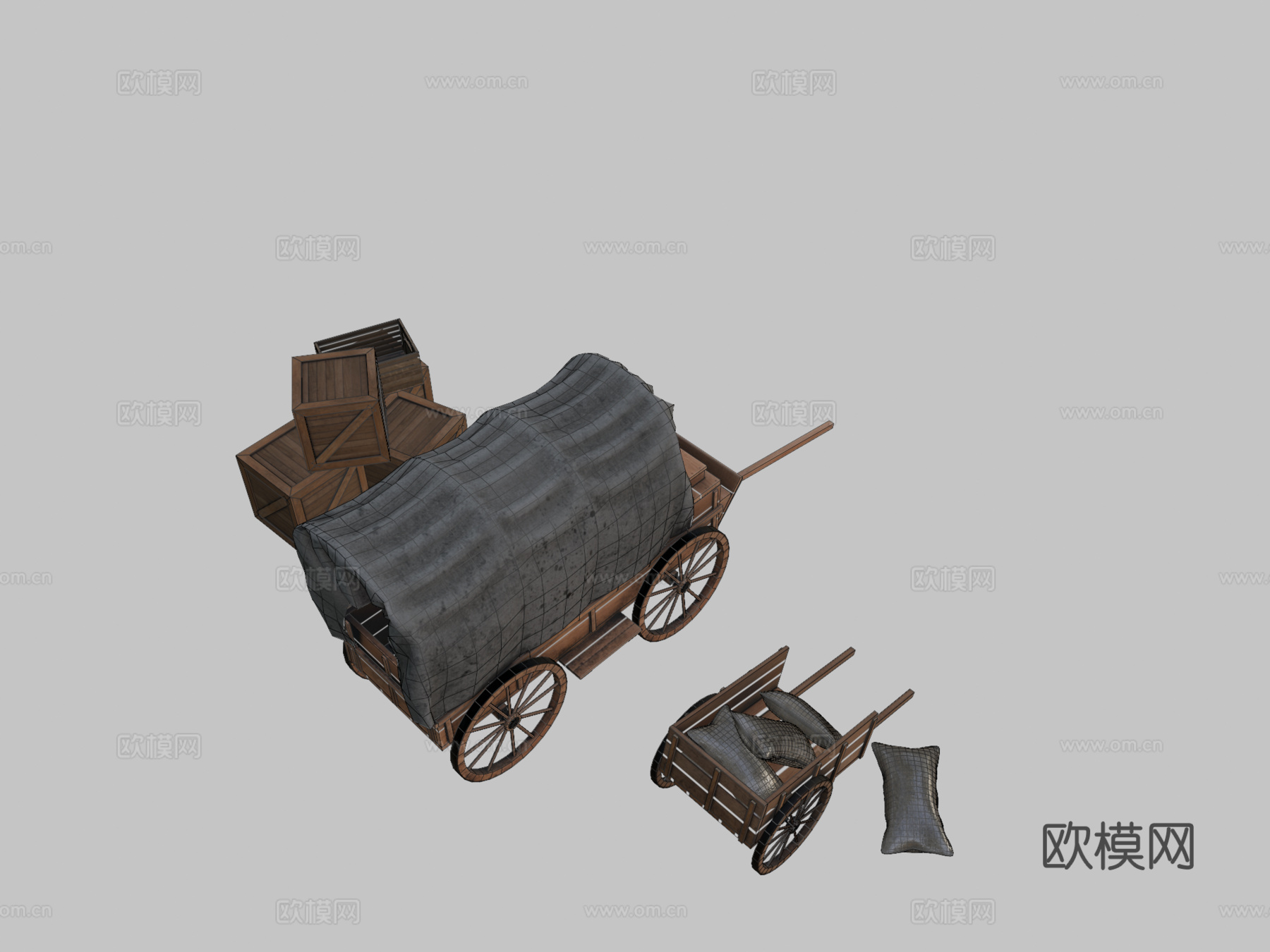 狂野西部-马车su模型