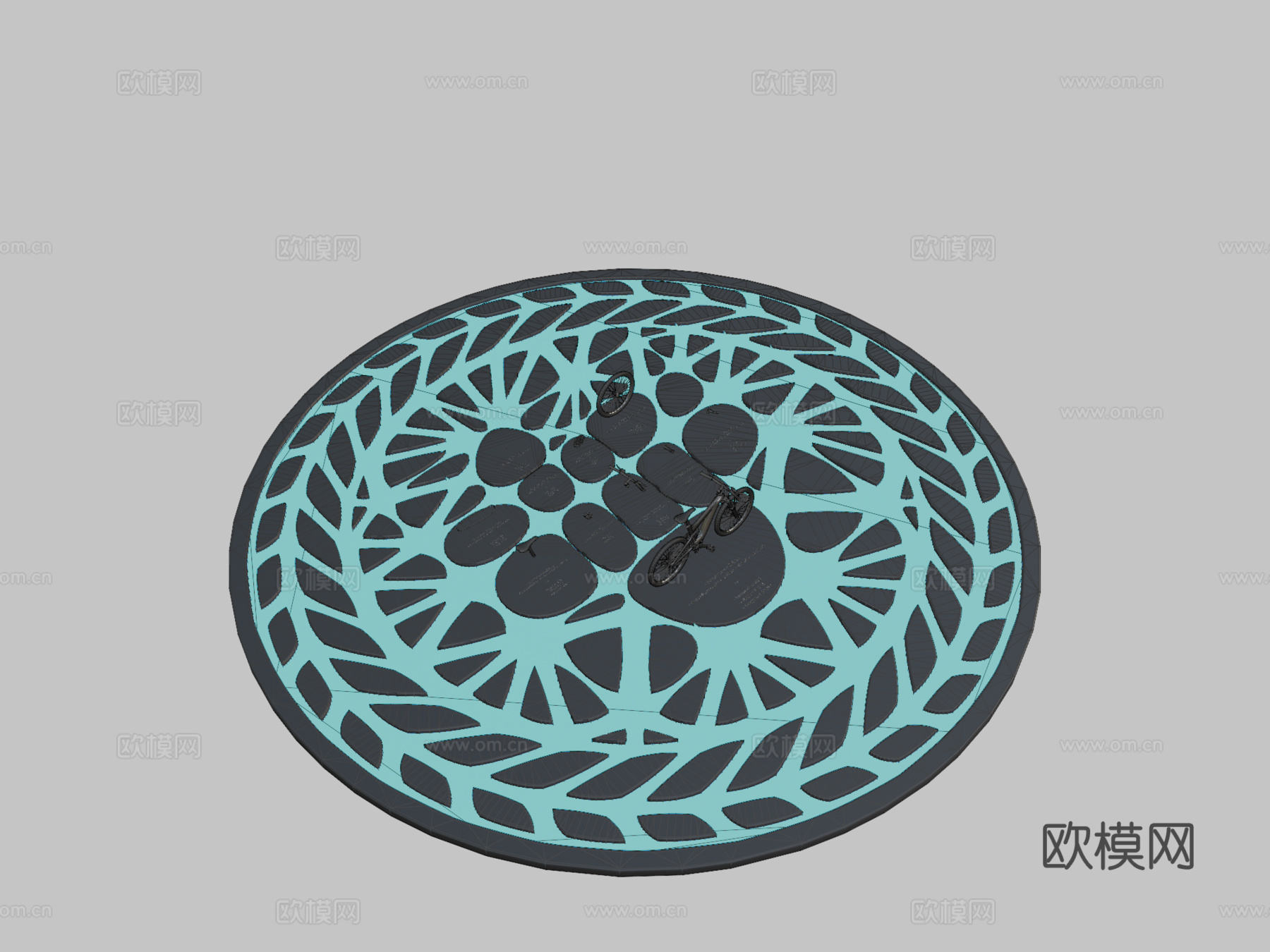 电动自行车铝制su模型