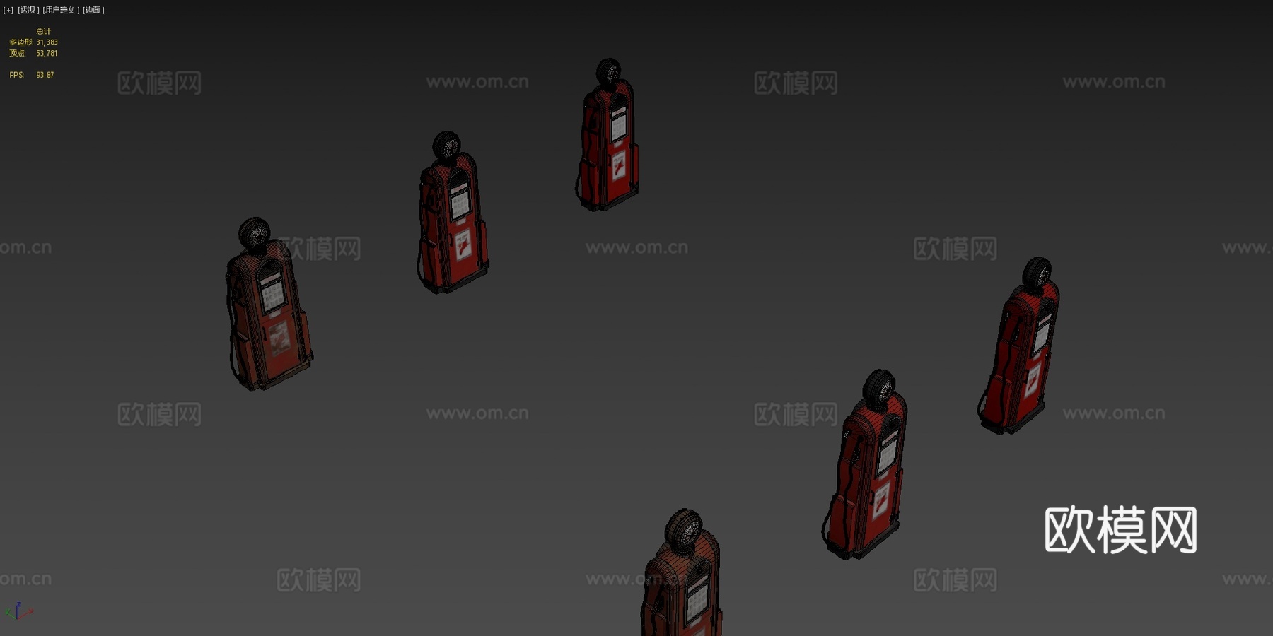 加油泵 - 德士古60年代（清洁、使用过和脏污）su模型